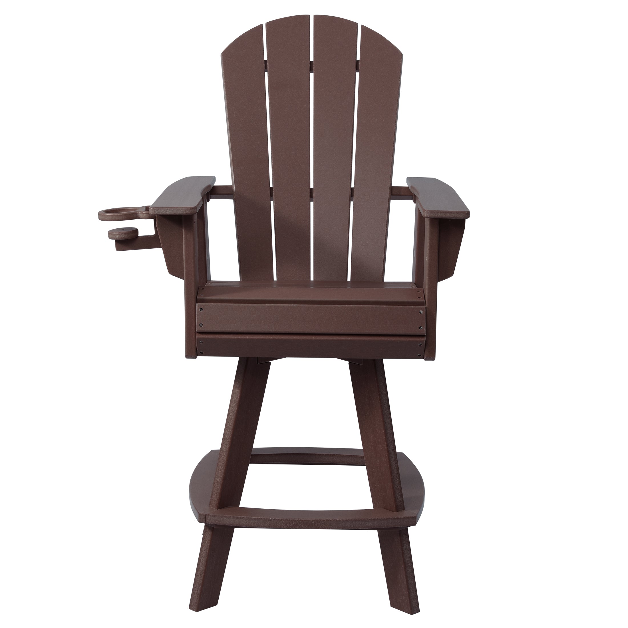 Paradise Outdoor HDPE Swivel Adirondack Bar Height Chair With Cup Holder