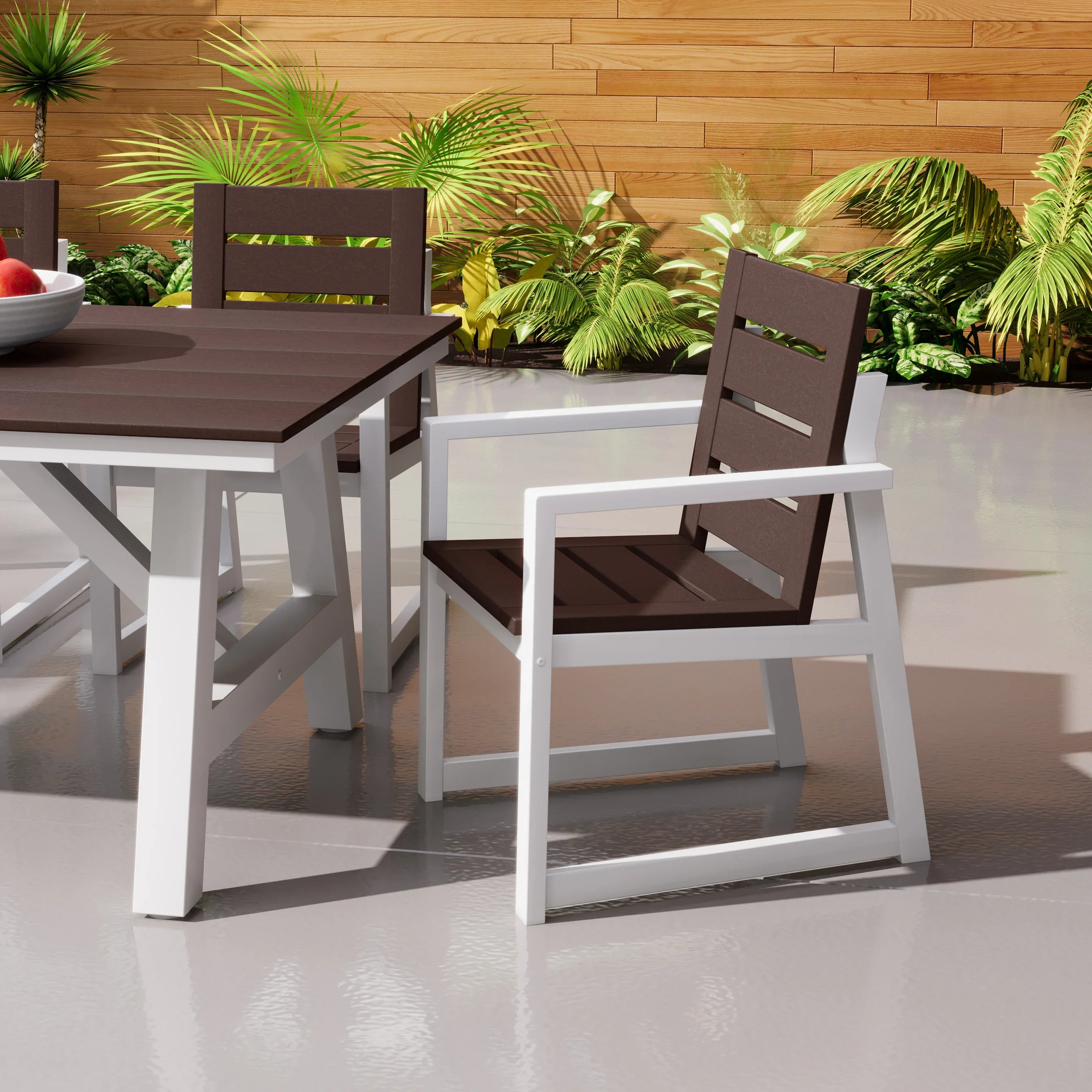 Stinson HDPE Outdoor Patio Dining Arm Chair