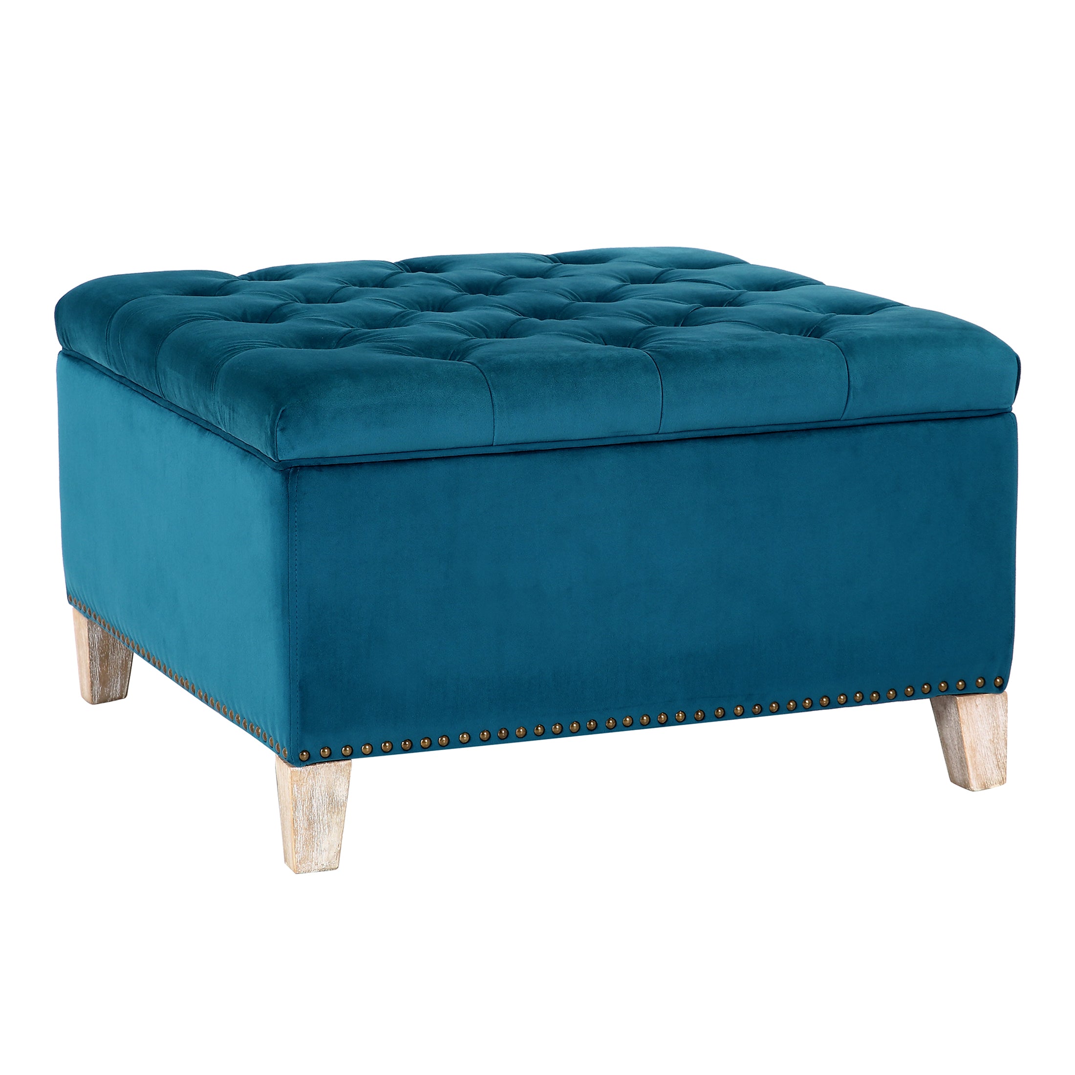Hank Square Velvet Tufted Storage Ottoman