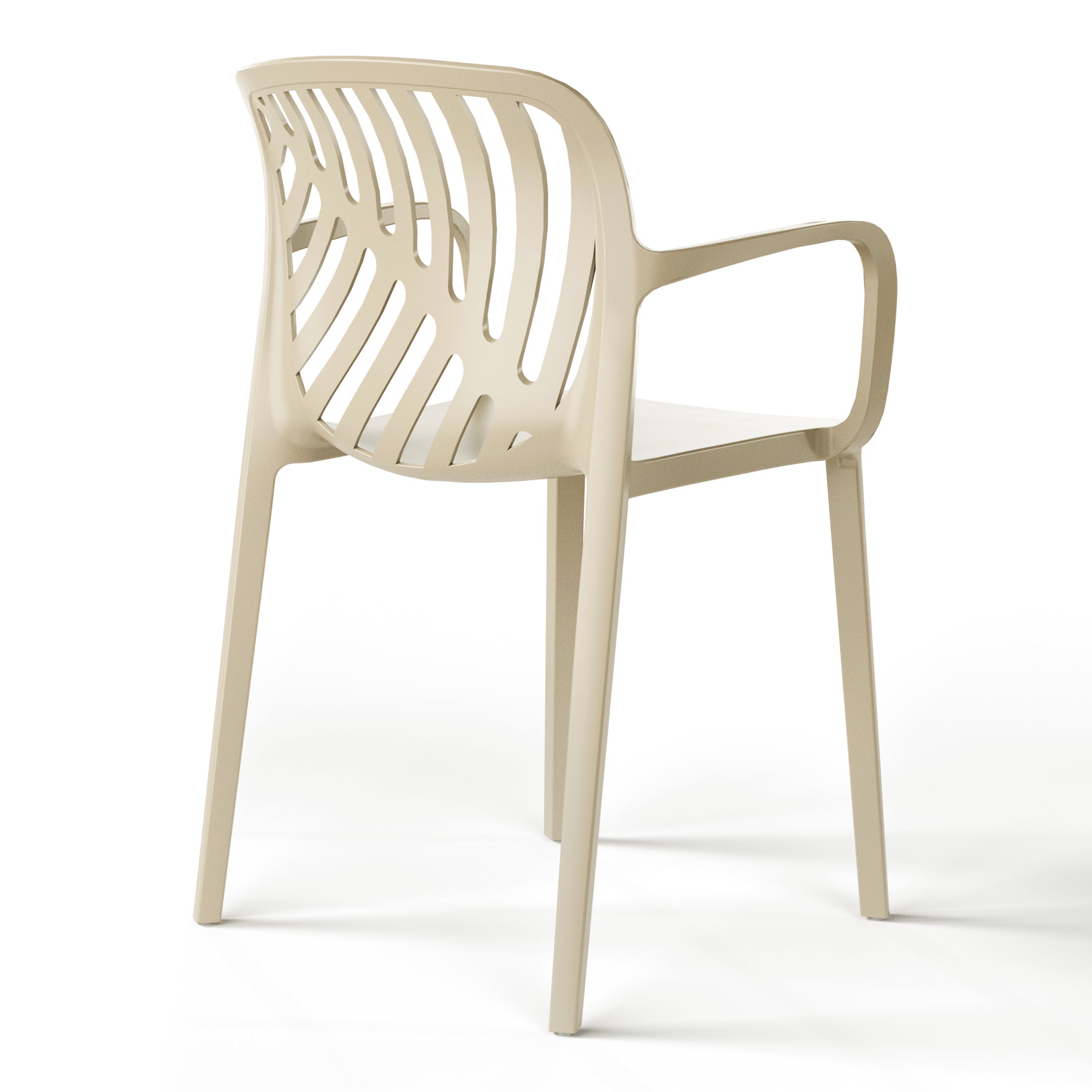 Sunshine Outdoor Modern Stackable Patio Dining Armchairs (Set of 2)