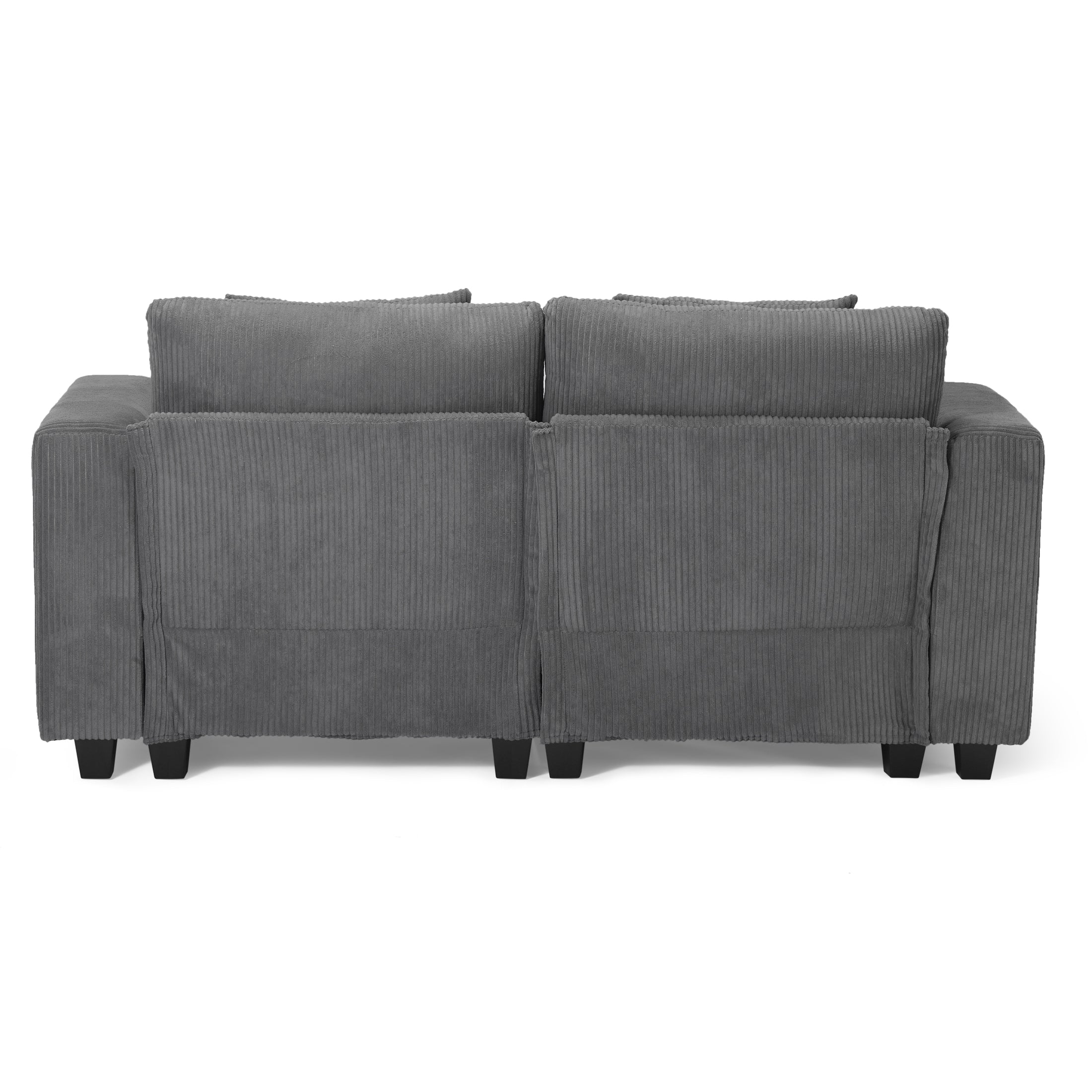 Ava 70" Modular Corduroy Loveseat Sofa With USB/Type-C Ports and Side Pockets
