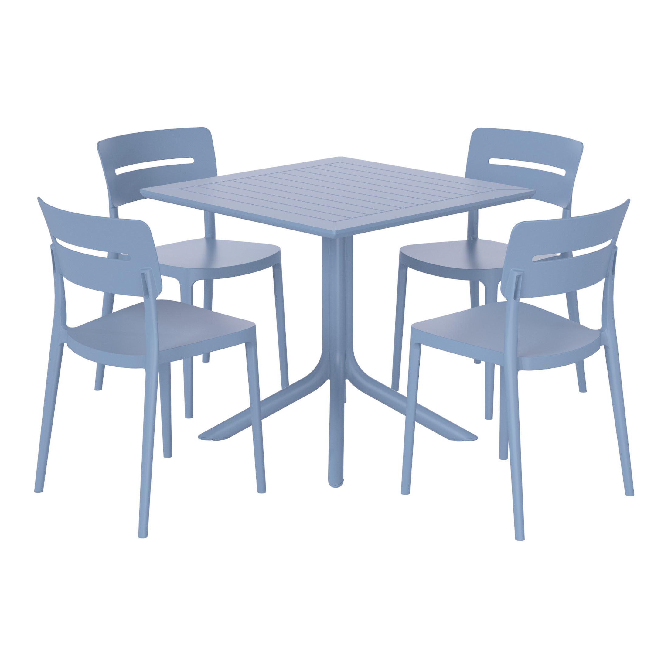 Sunshine Modern 5-Piece Resin Patio Dining Table Set with Stackable Patio Dining Chairs