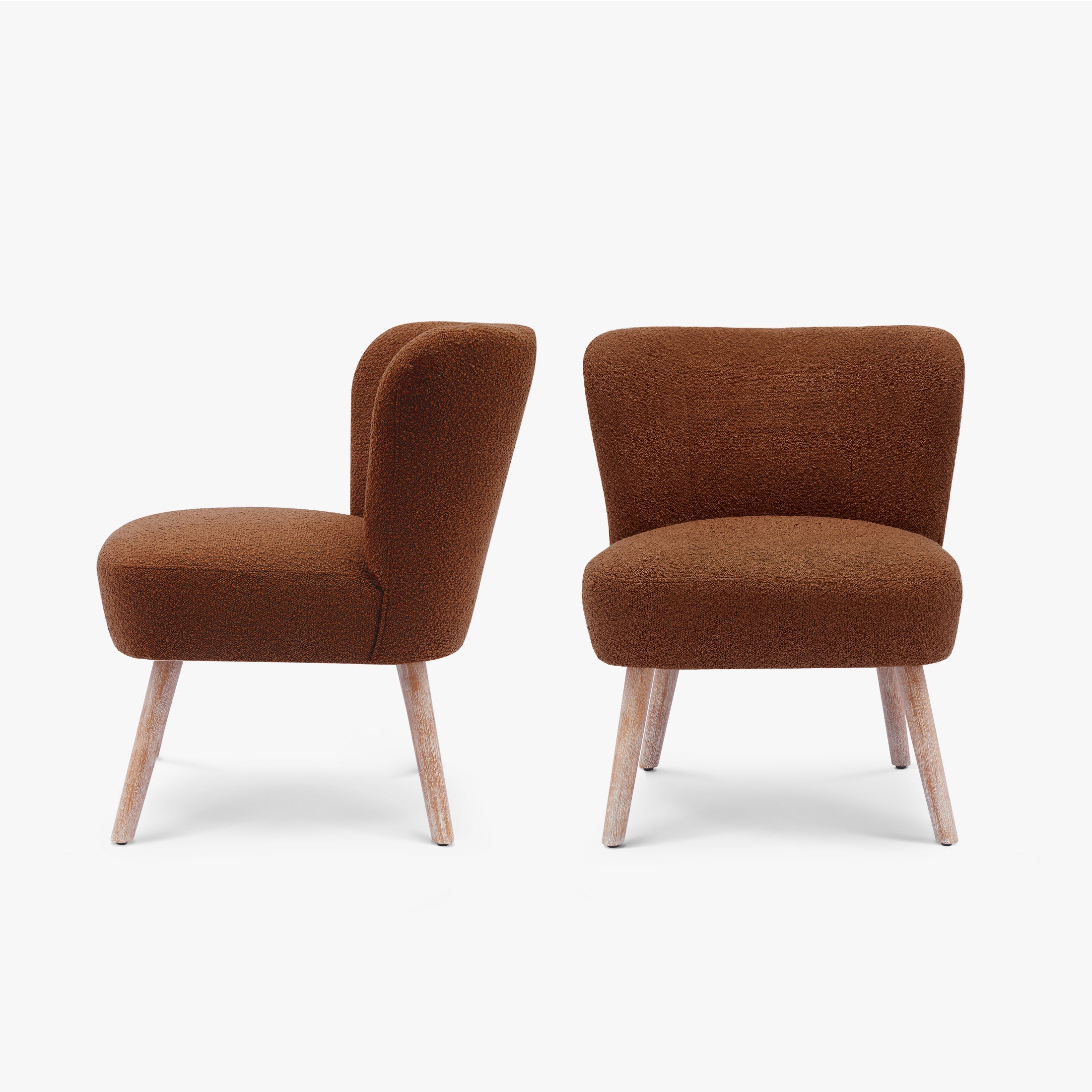 Amélie 25" Wide Upholstered Boucle Accent Chairs Set of Two