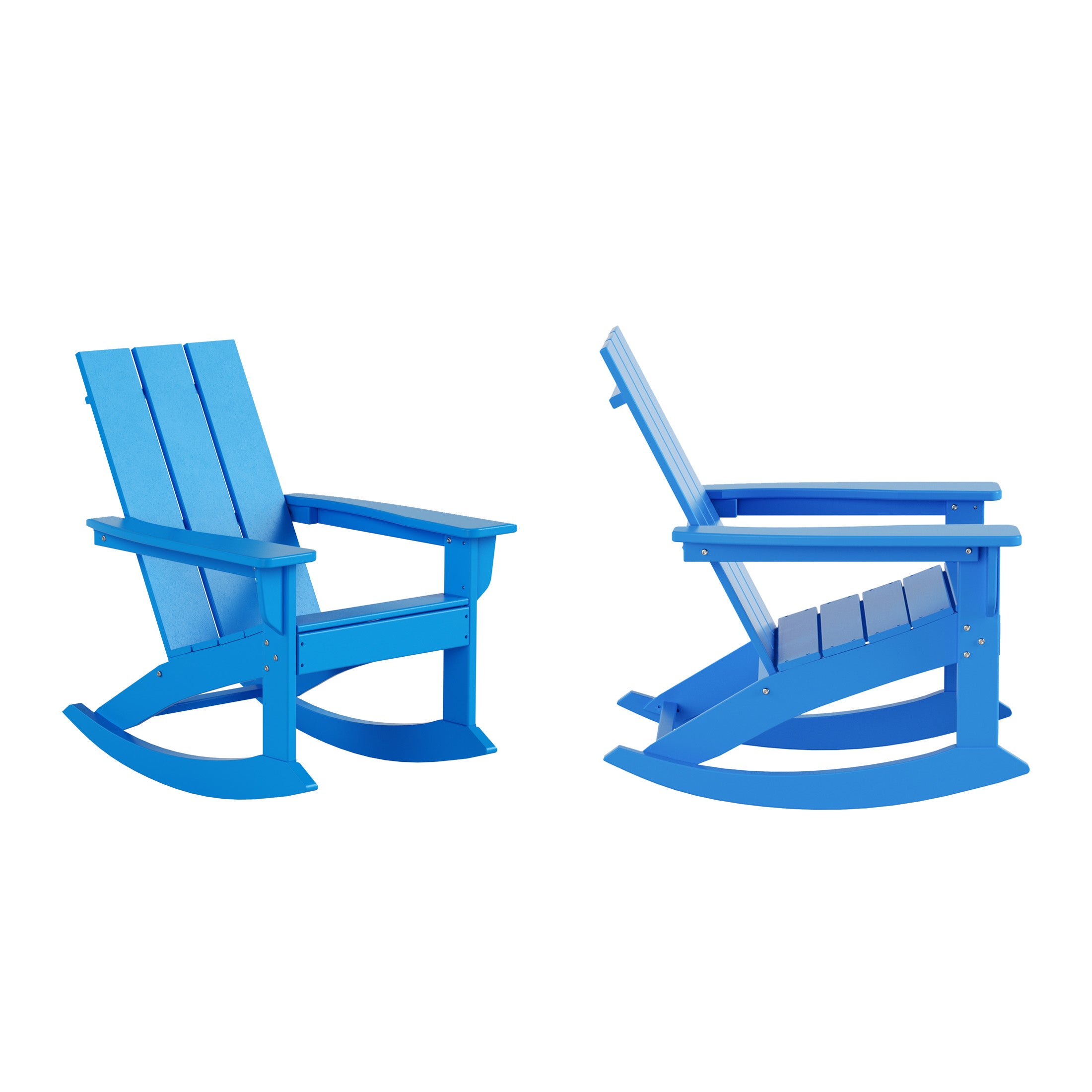 Palms Outdoor Patio Modern Adirondack Rocking Chair (Set of 2)