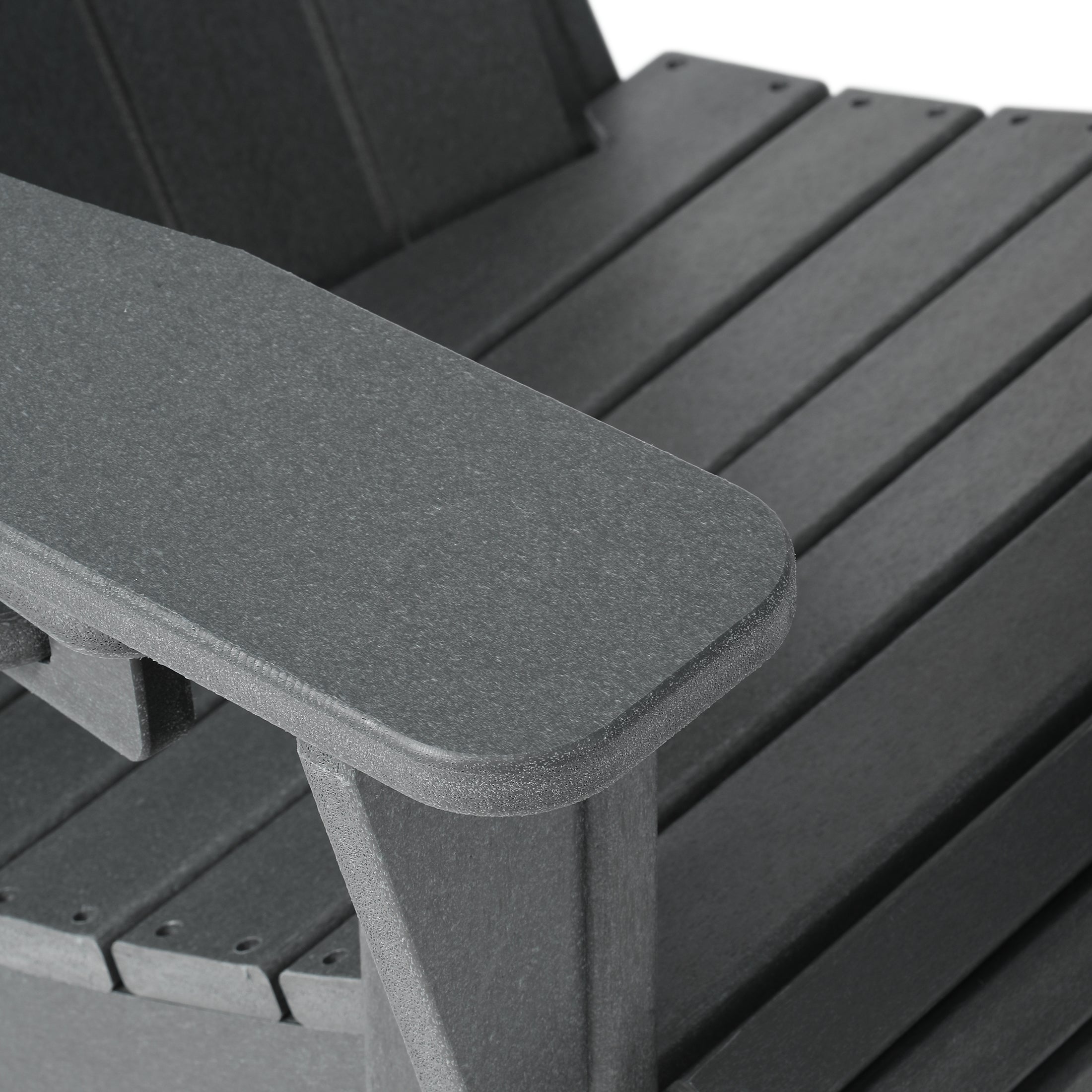 Lakeview Outdoor Patio HDPE Adirondack Chair With Cup Holder and Table Set