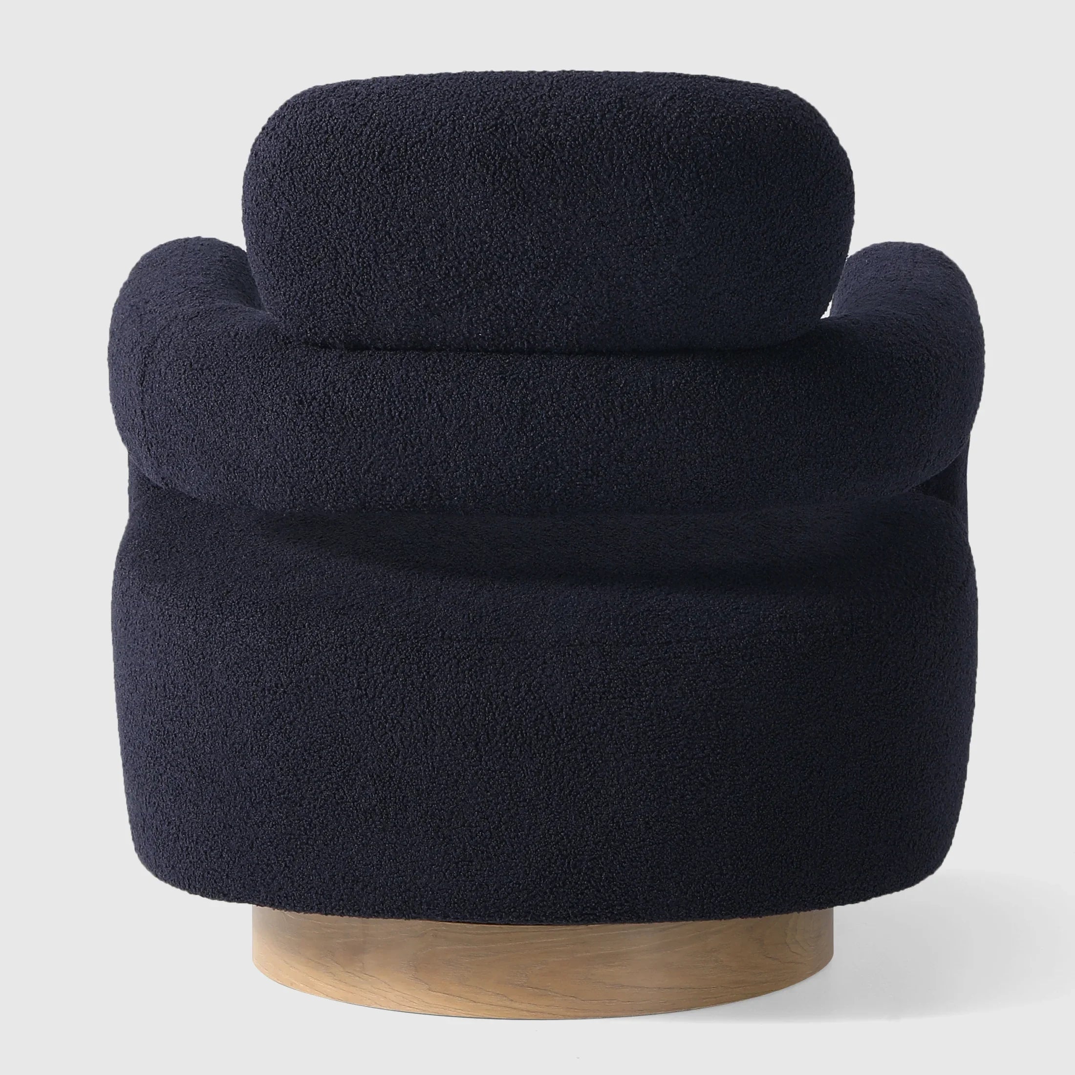 Celine Mid-Century Modern Sherpa Swivel Barrel Accent Chair