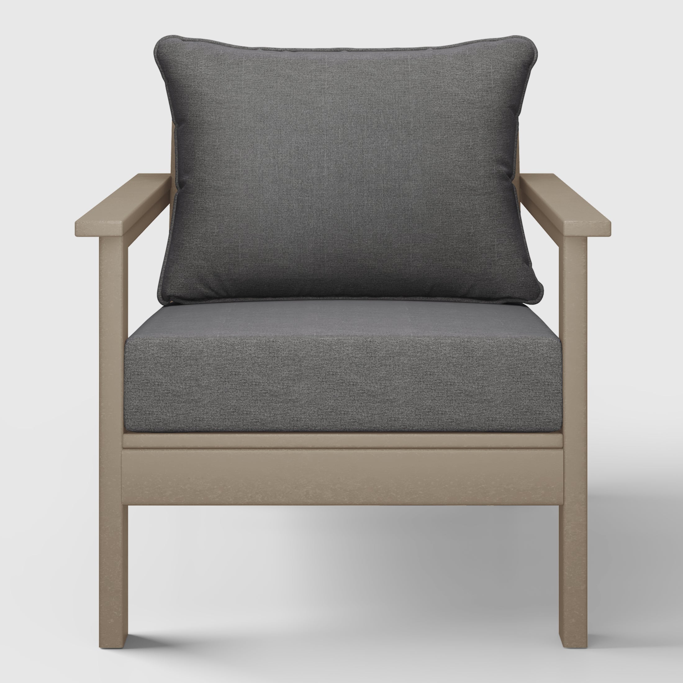 Portsmouth Outdoor Modern HDPE Patio Club Chair with Deep Seat Cushions