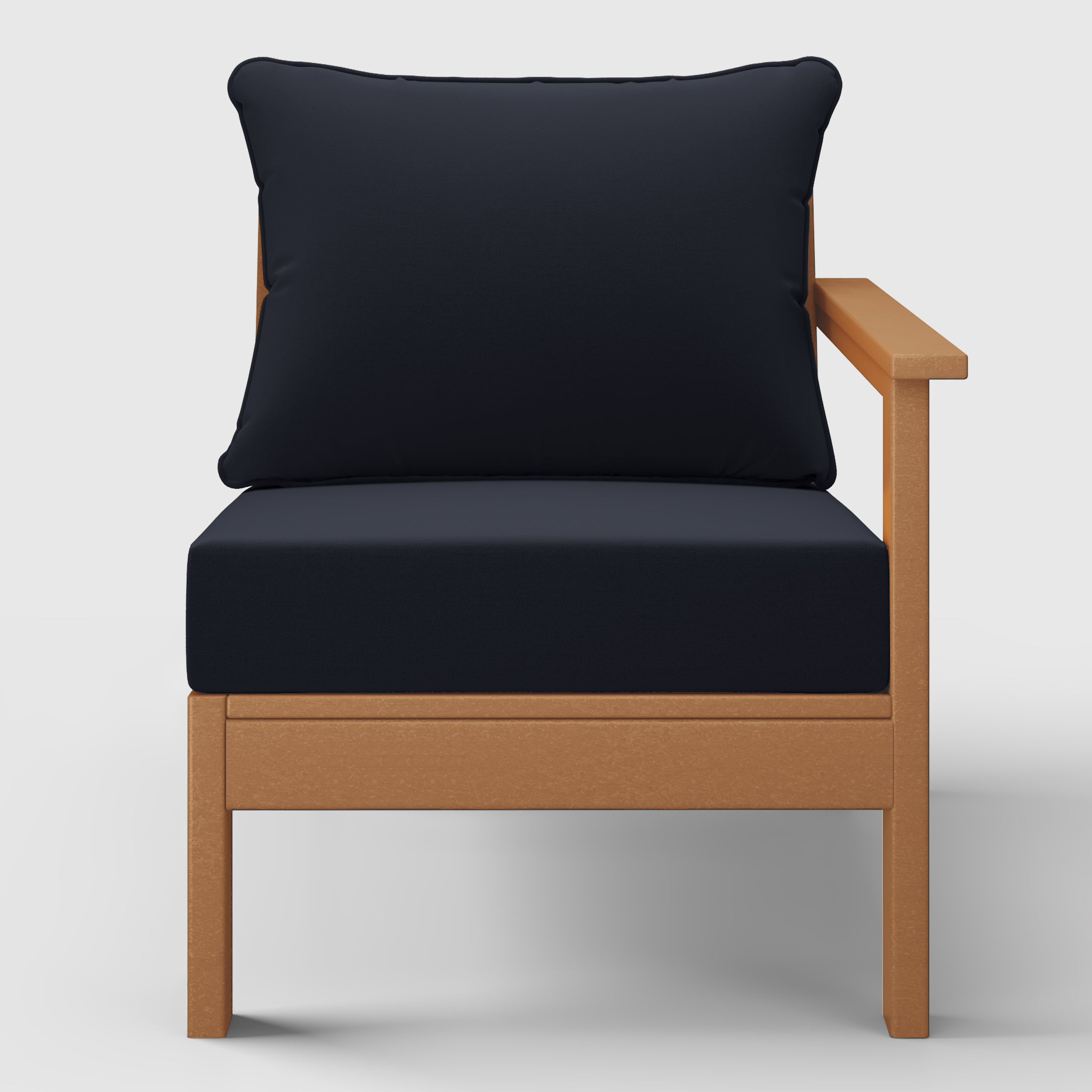 Portsmouth Outdoor Patio HDPE Right Arm Sectional Corner Club Chair with Patio Cushions