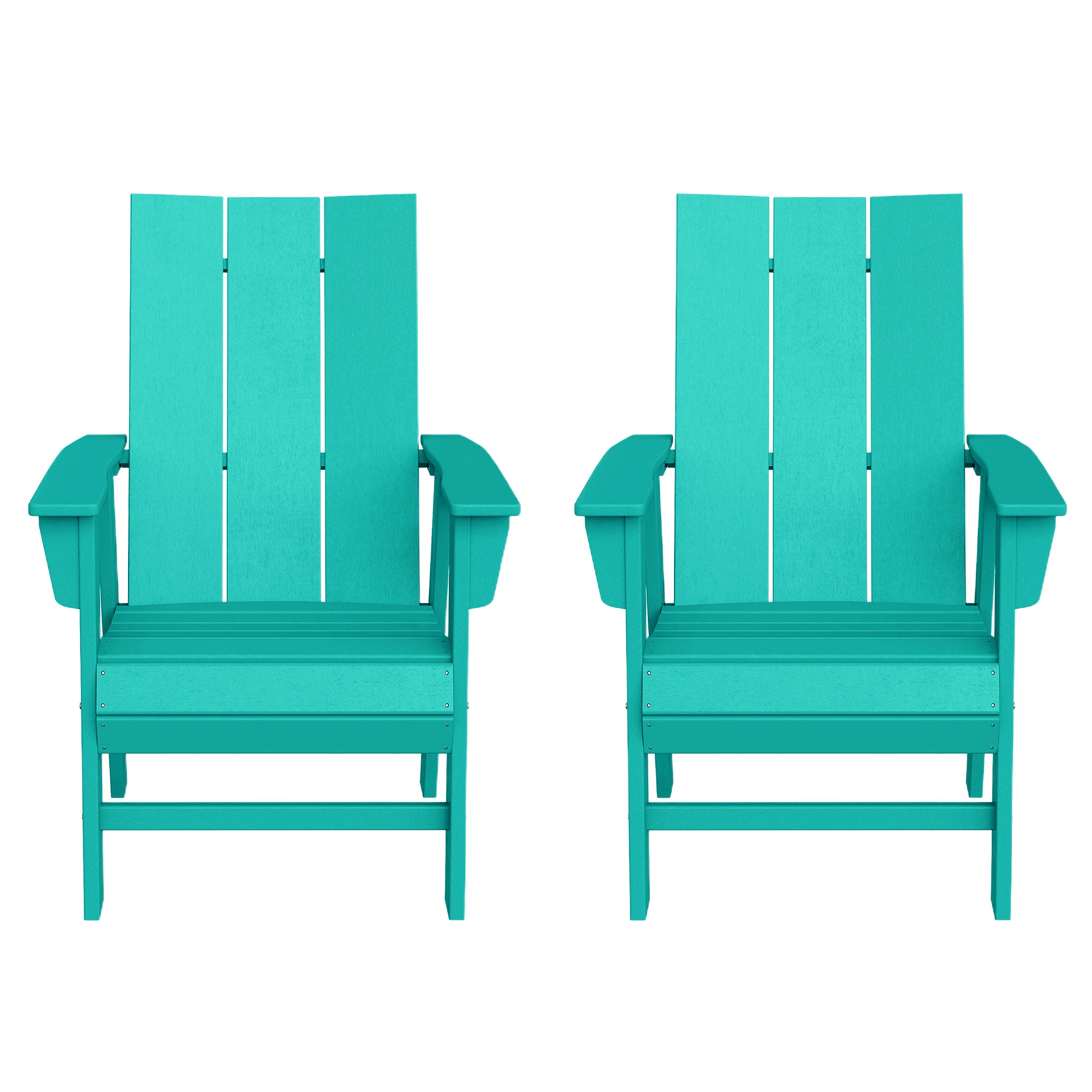 Palms Outdoor Patio HDPE Plastic Modern Adirondack Dining Chairs (Set of 2)