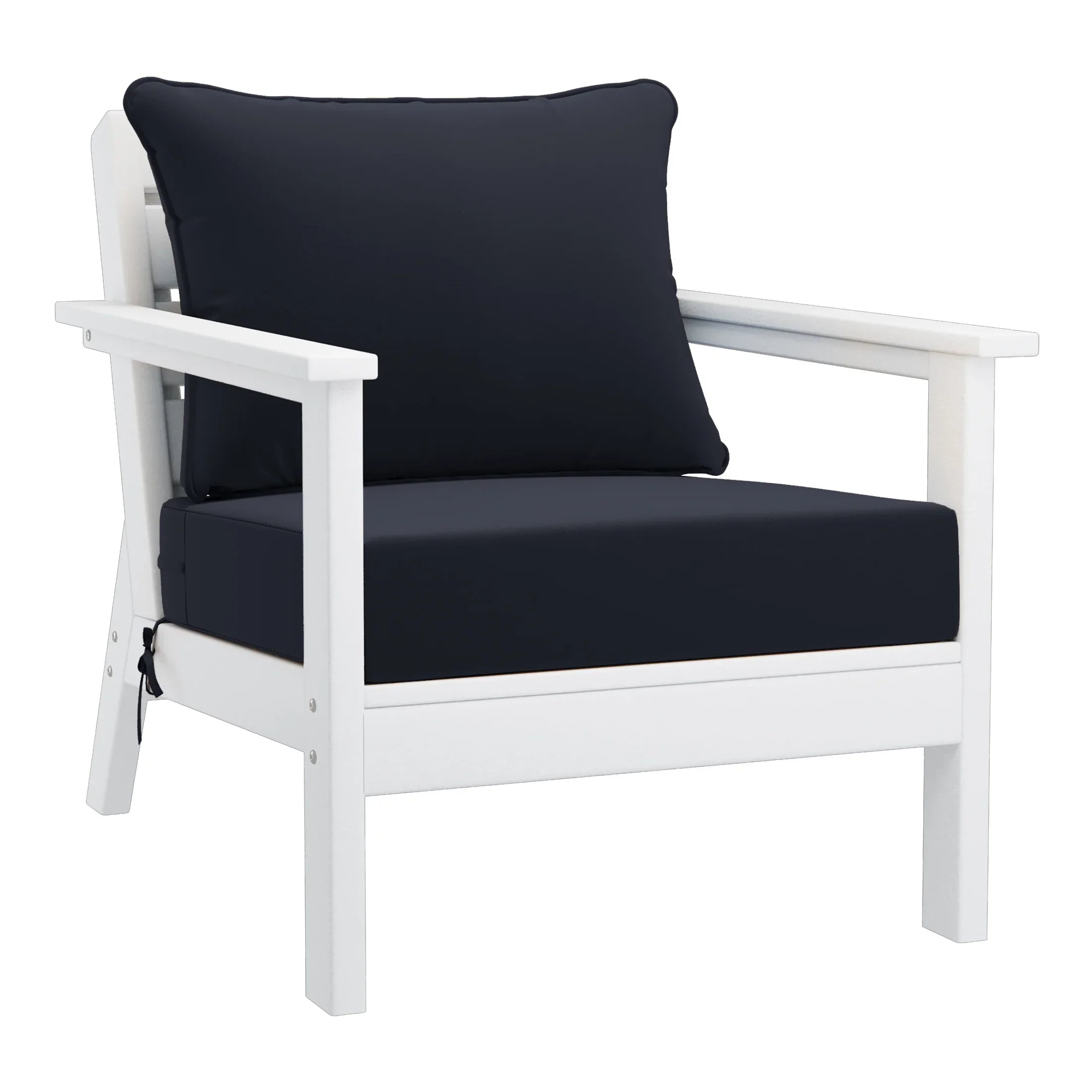 Portsmouth Outdoor Modern HDPE Patio Club Chairs with Deep Seat Cushions (Set of 2)