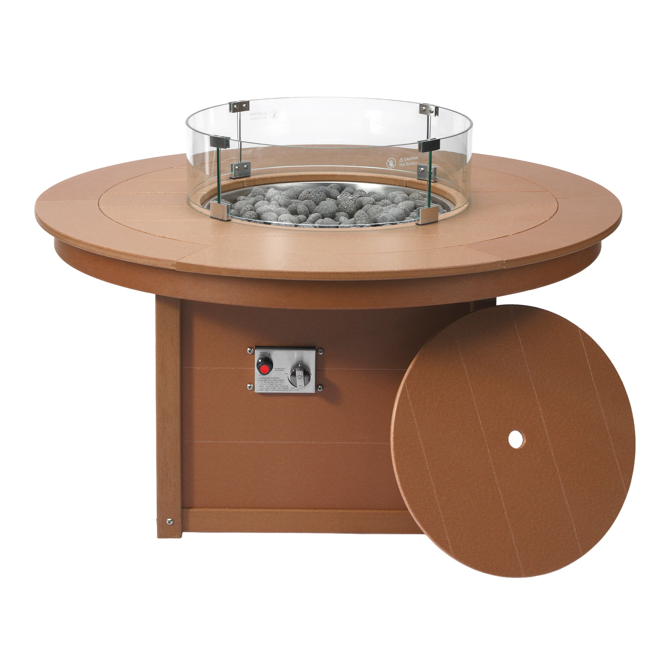 Sol 47" Modern Outdoor 55,000 BTU Patio Propane Round Fire Pit Table
