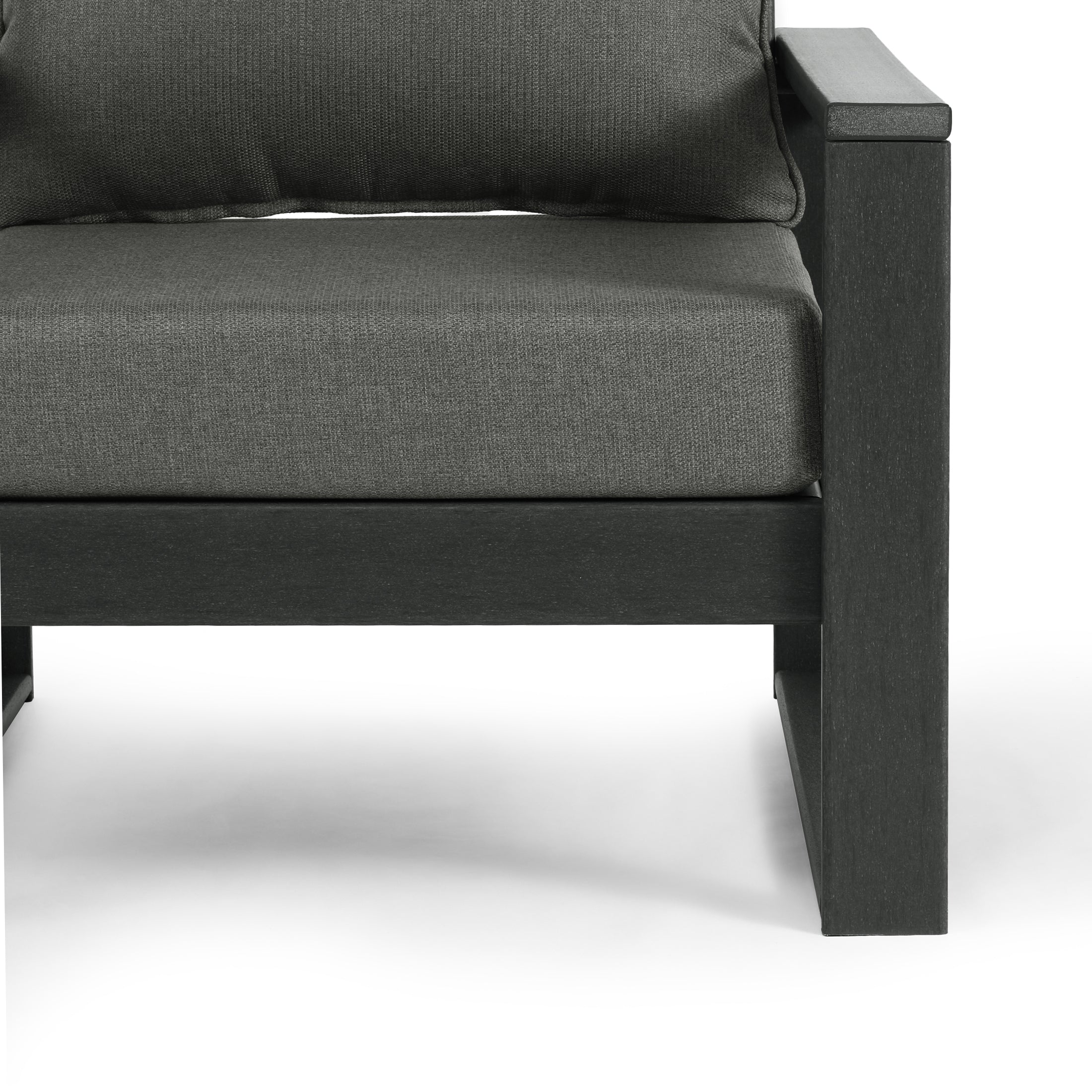 Rockaway Outdoor HDPE All-Weather Modern Patio Loveseat with Waterproof Cushions