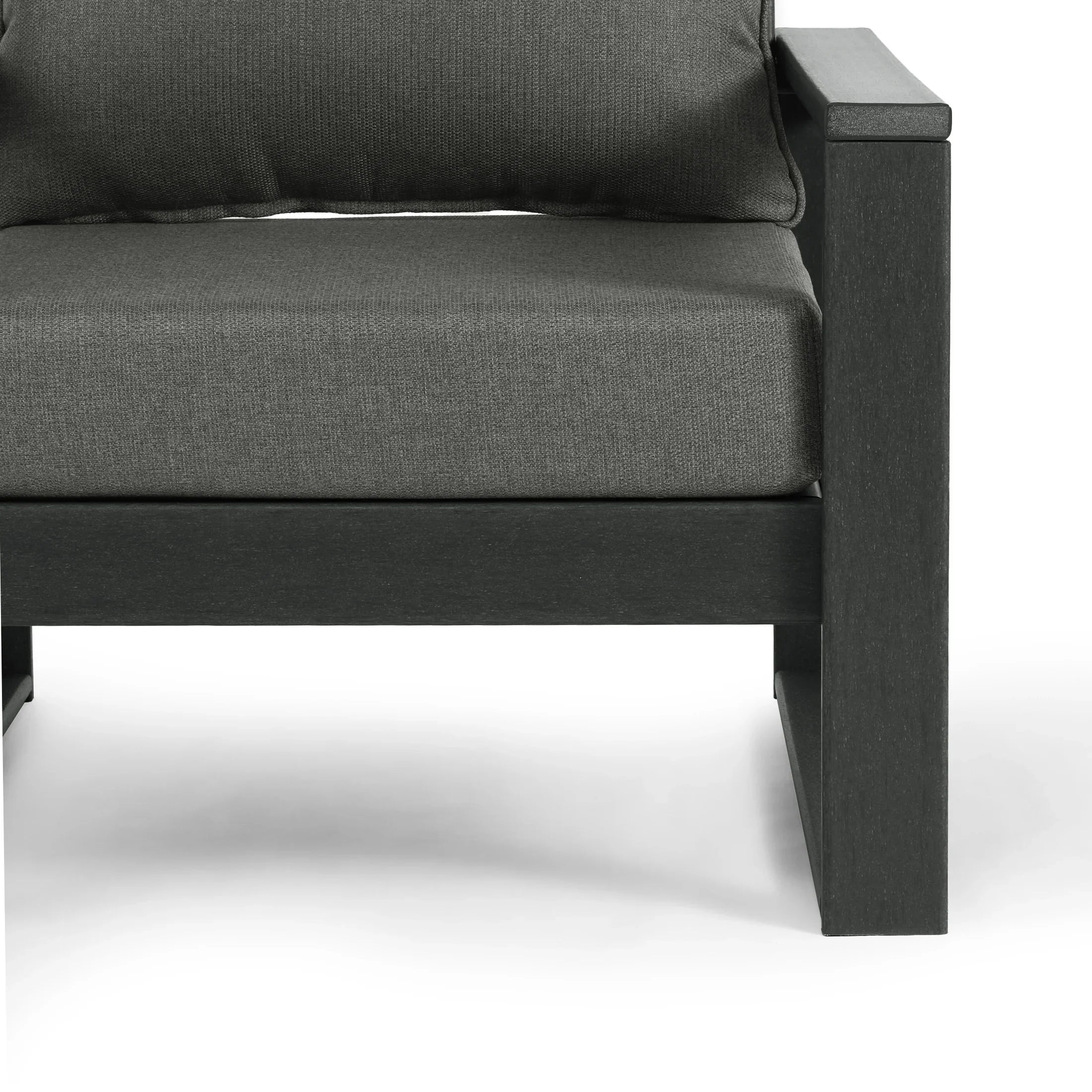 Rockaway Outdoor HDPE All-Weather Modern Patio Loveseat with Waterproof Cushions