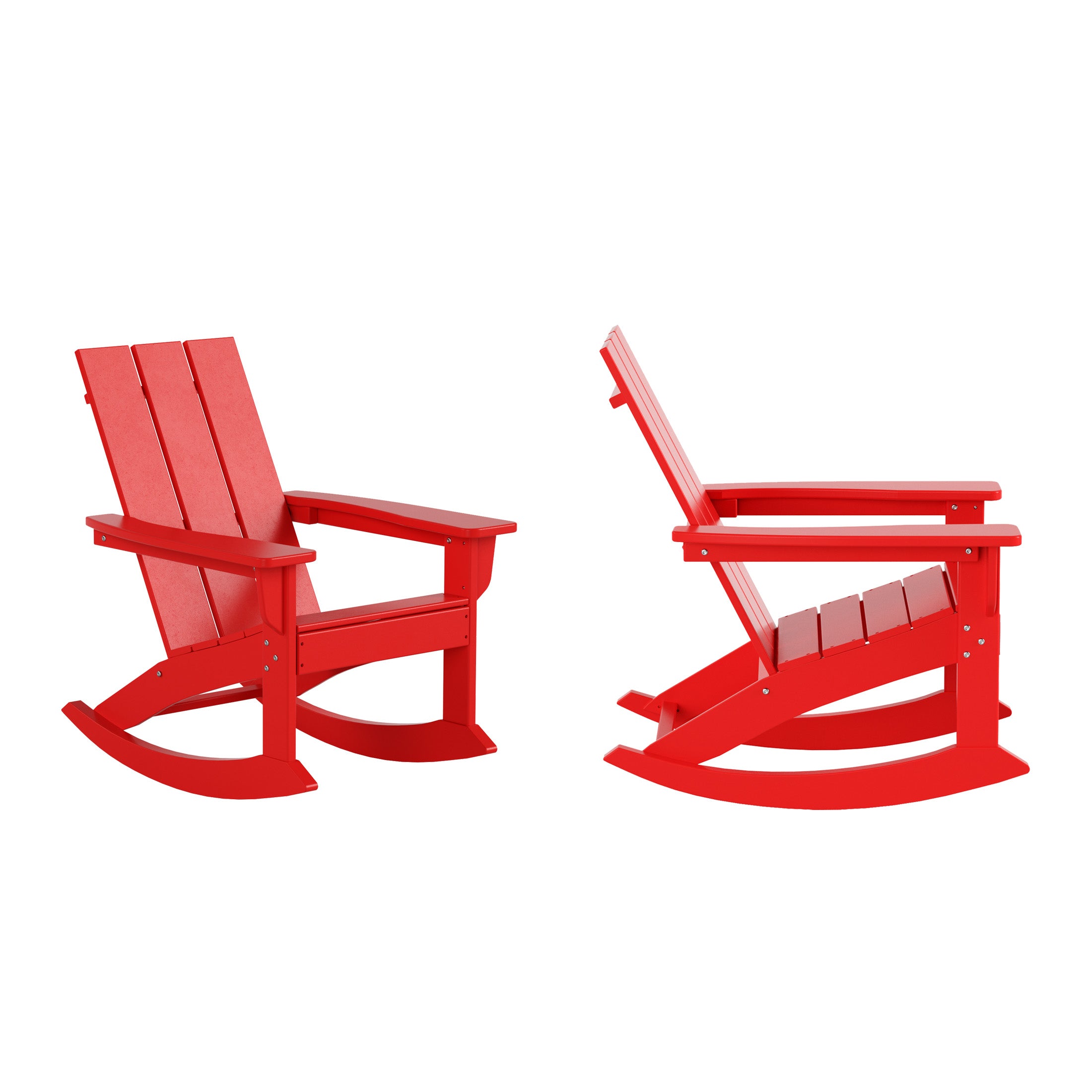 Palms Outdoor Patio Modern Adirondack Rocking Chair (Set of 2)