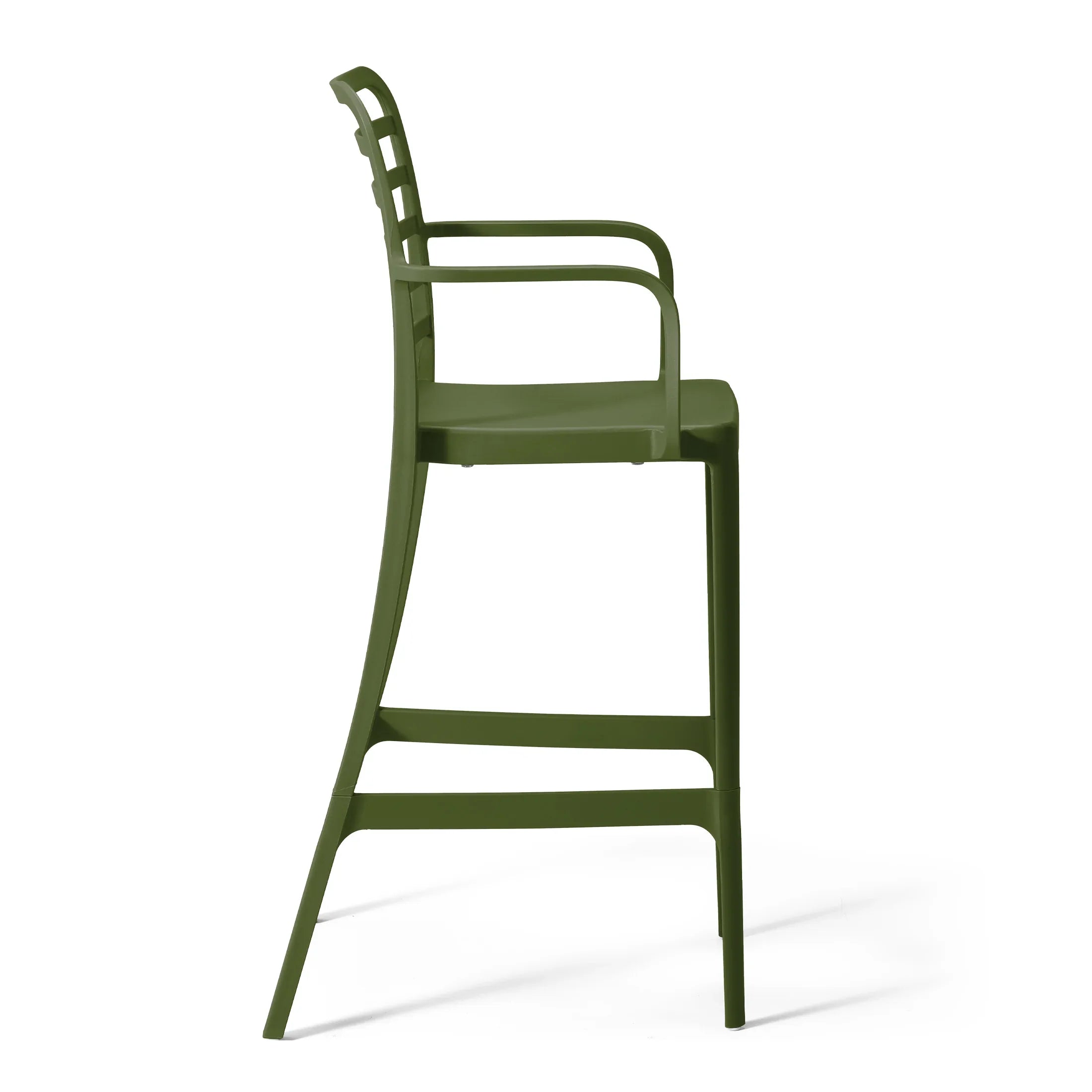 Sunshine 29.5" Outdoor Polypropylene Plastic Patio Bar Height Stools (Set of 2)