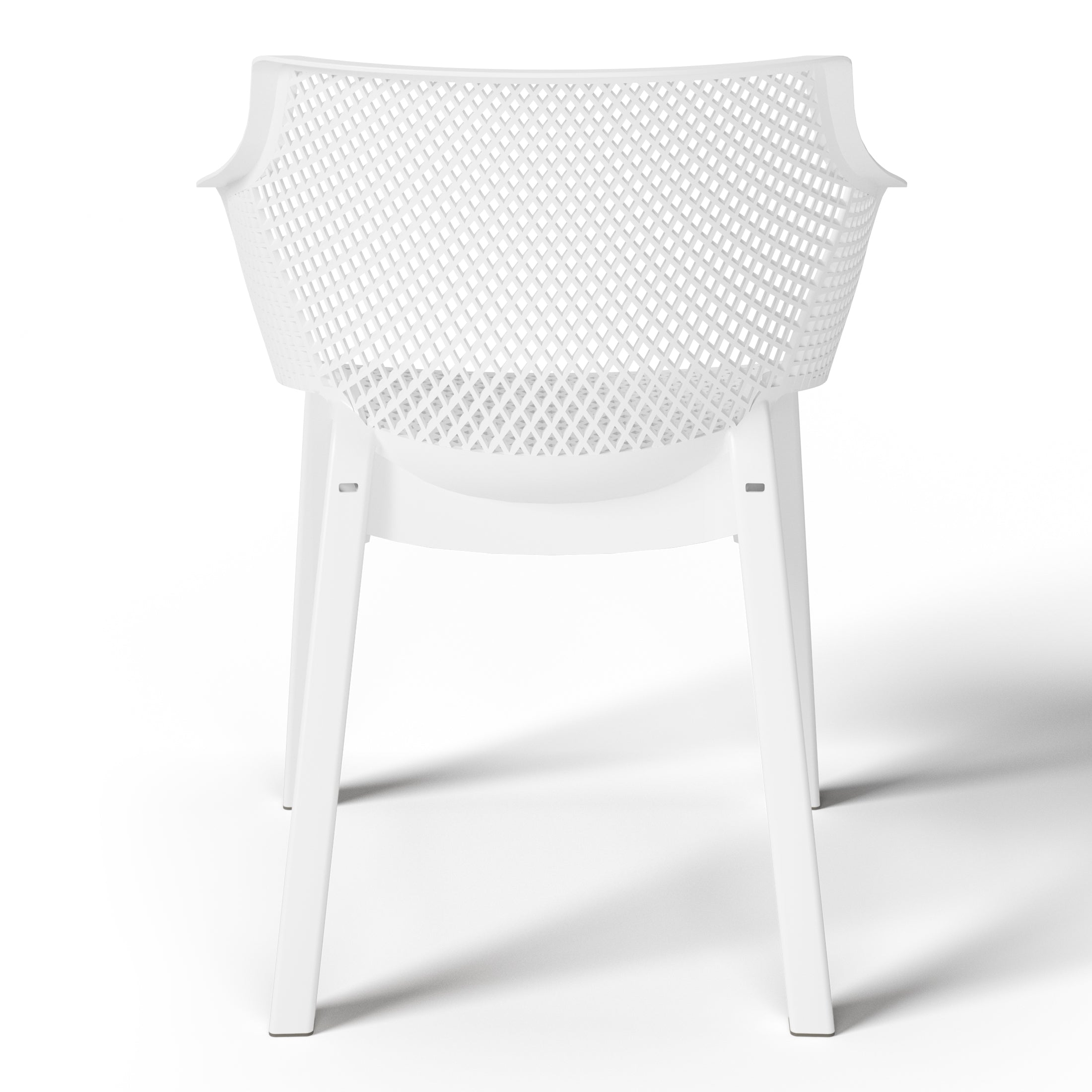 Sunshine Outdoor Modern Stackable Plastic Resin Patio Dining Armchair (Set of 4)