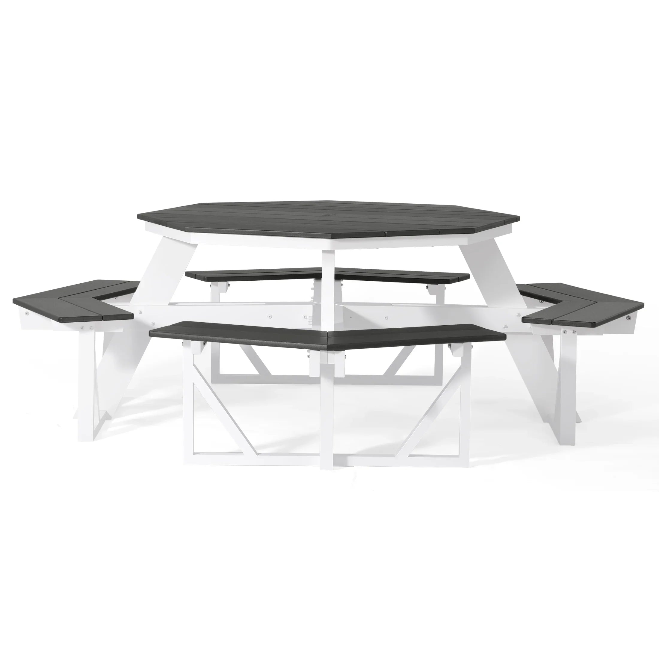 Macon Outdoor 48" HDPE 8-Person Patio Octagon Picnic Table