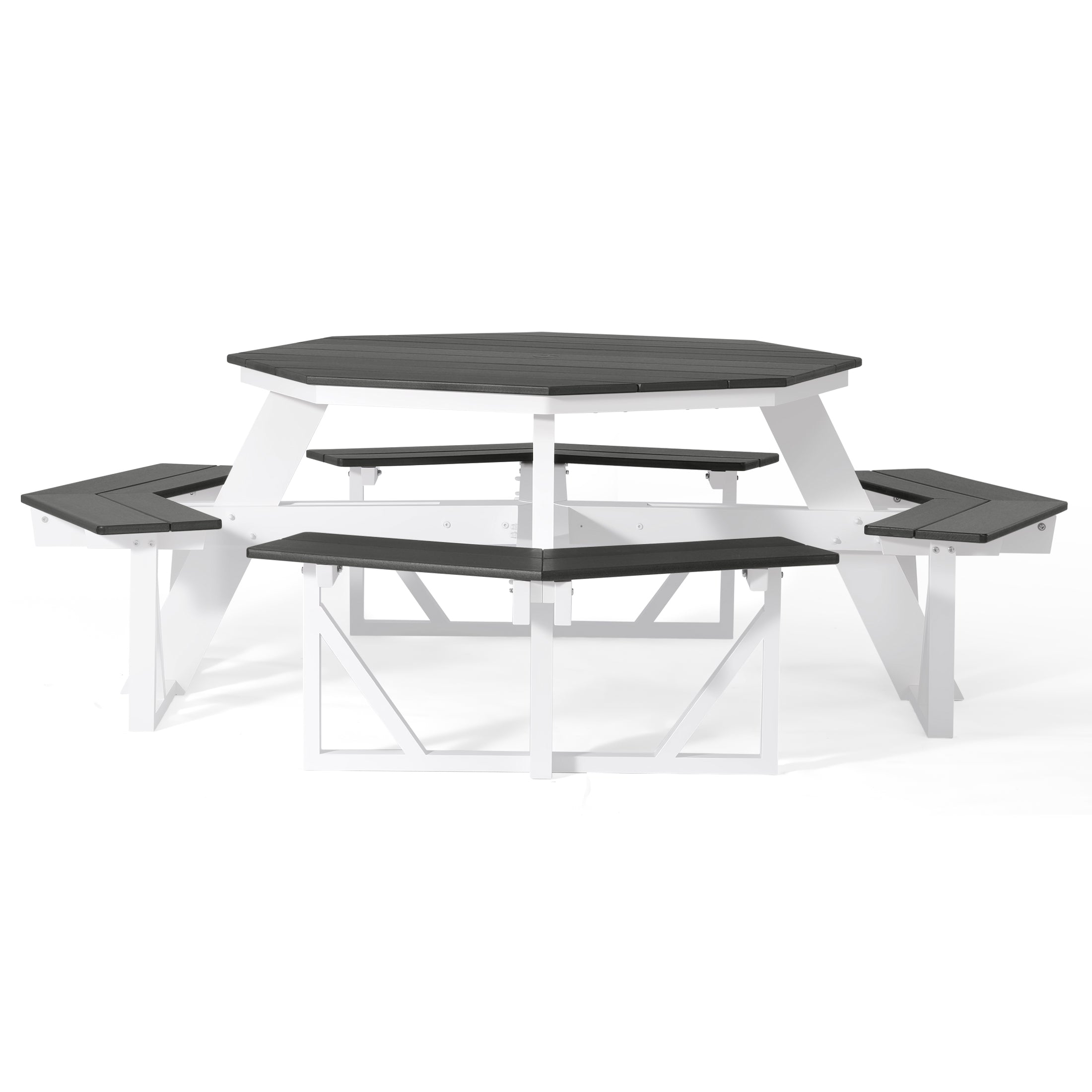 Macon Outdoor 48" HDPE 8-Person Patio Octagon Picnic Table