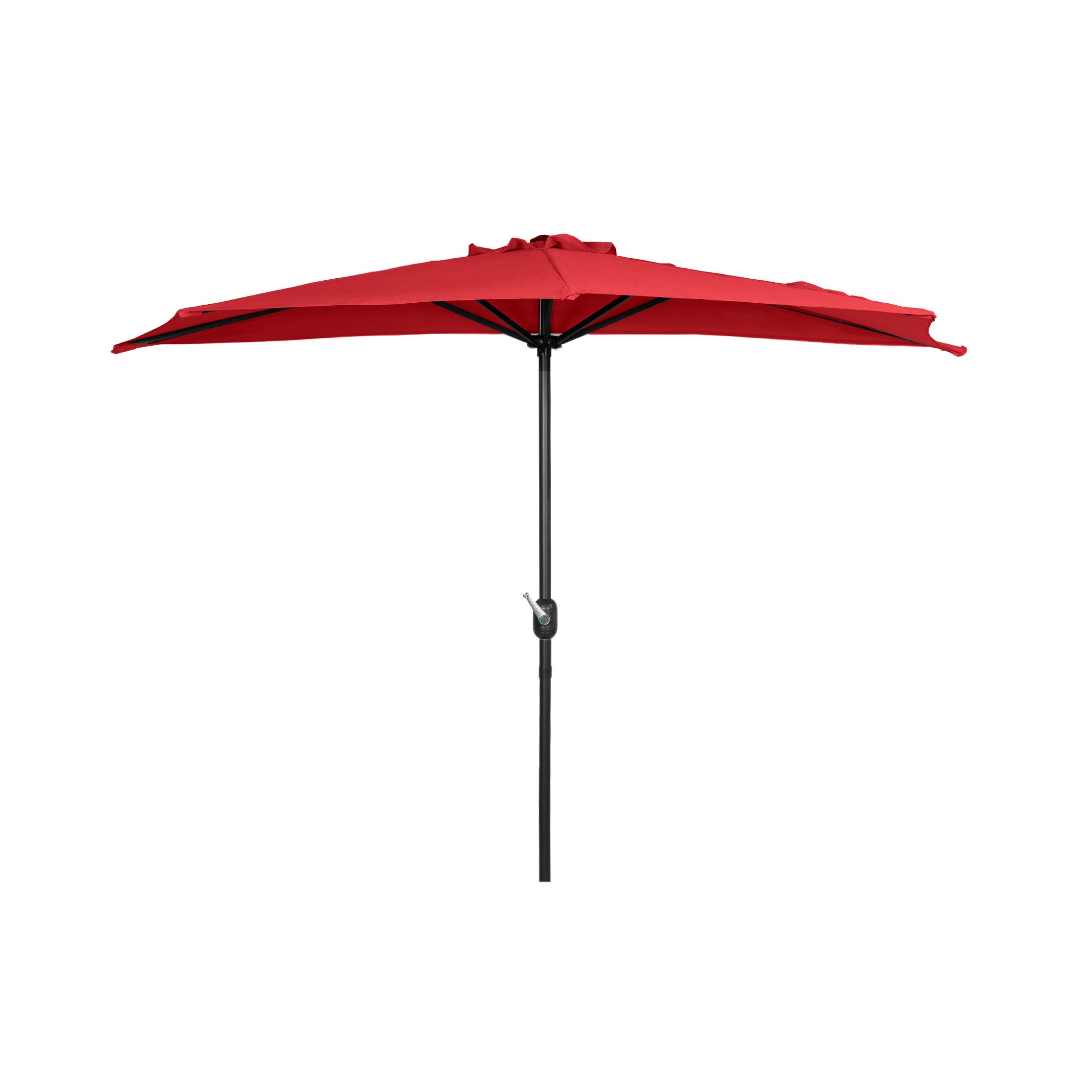 Easton 9 ft. Aluminum Half Market Crank Lift Patio Umbrella