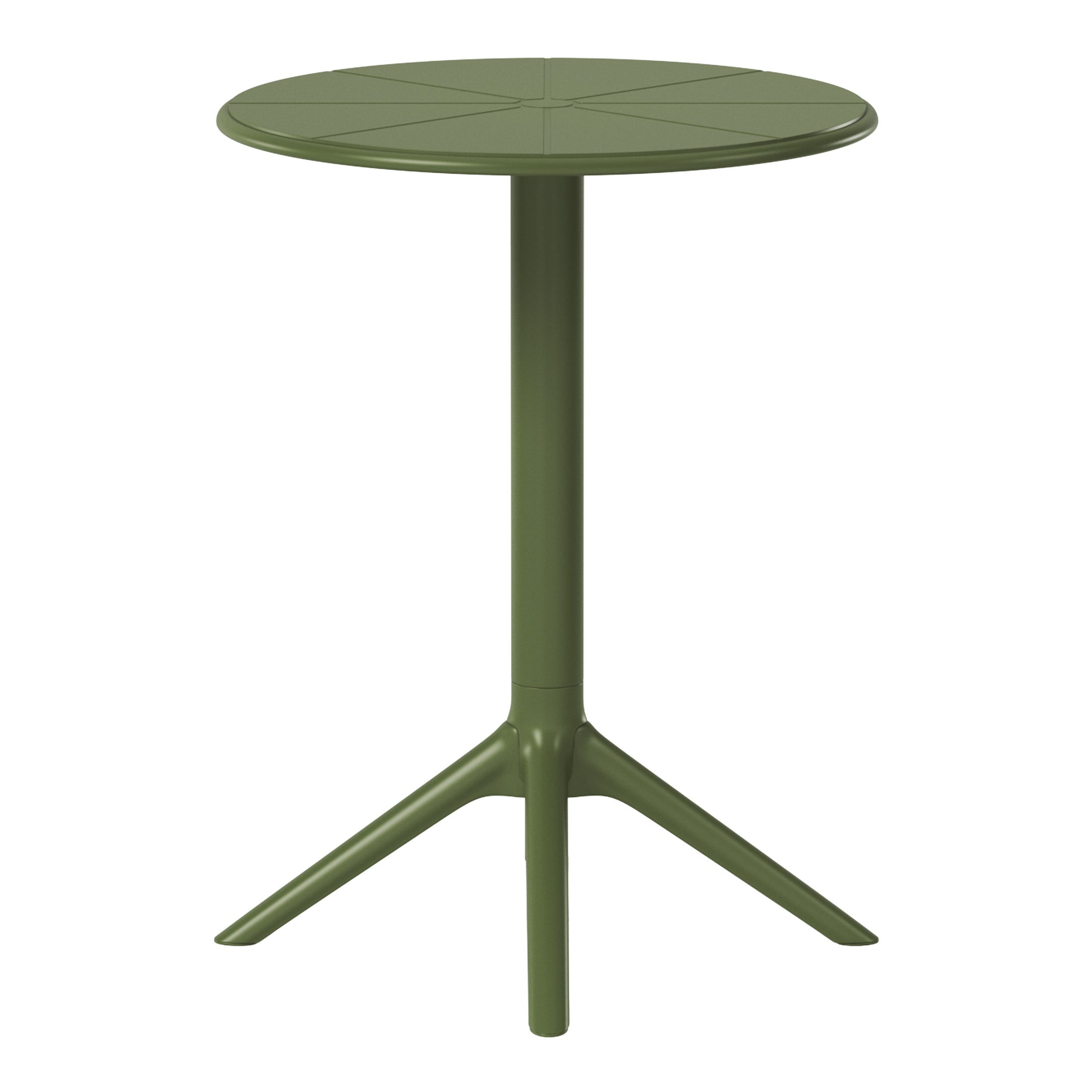 Sunshine 23.5" Outdoor Polypropylene Resin Round Patio Bistro Dining Table for 2