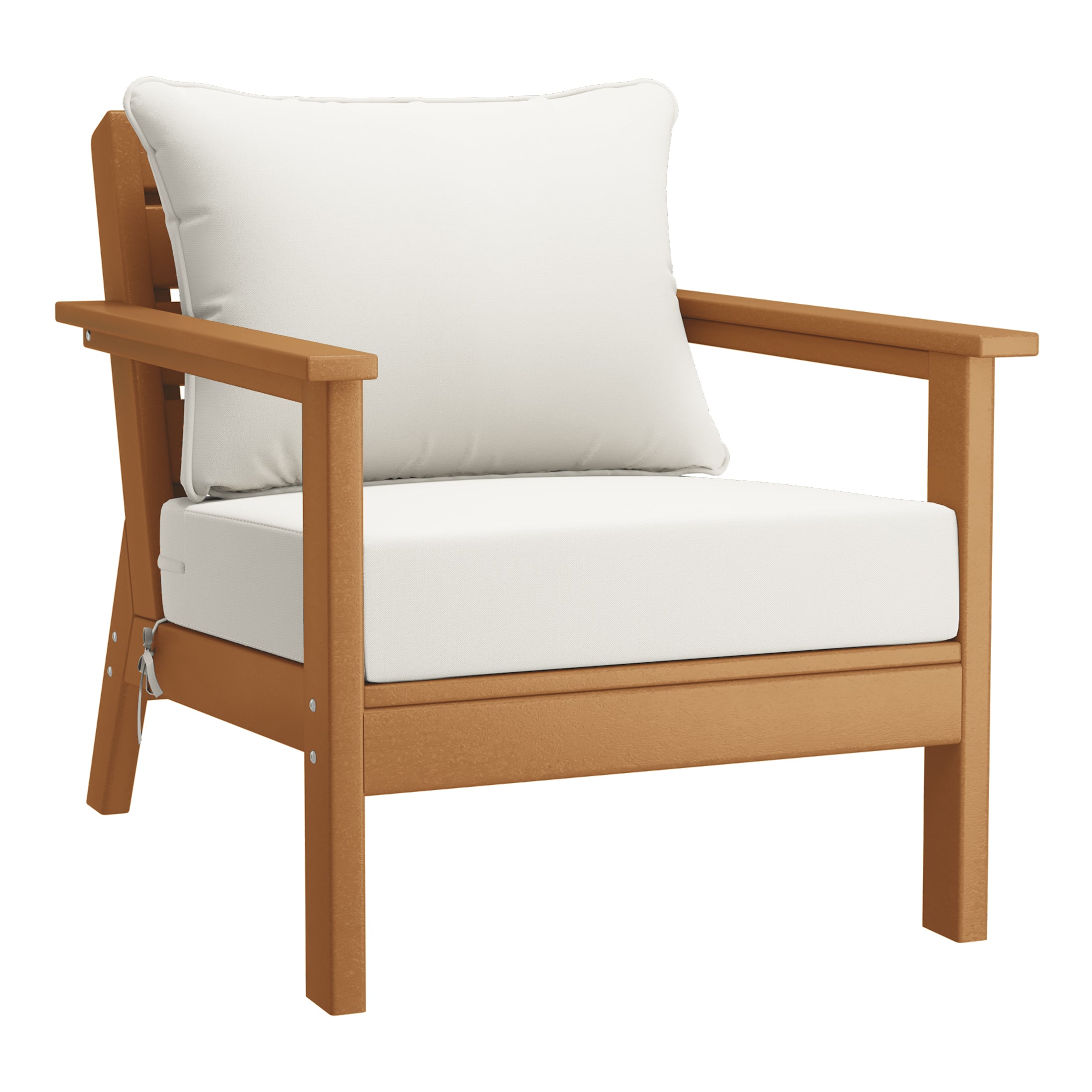 Portsmouth Outdoor Modern HDPE Patio Club Chairs with Deep Seat Cushions (Set of 2)