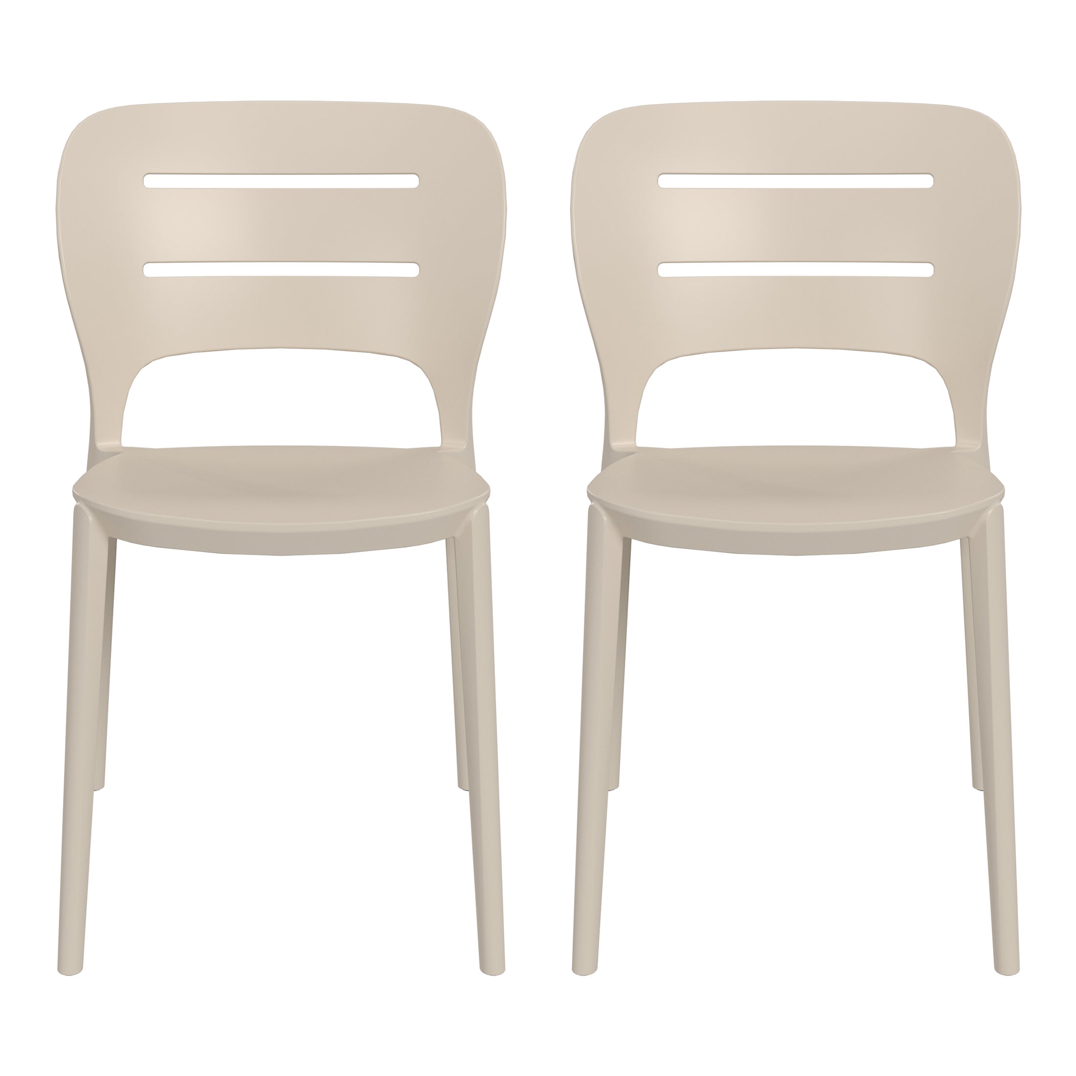 Sunshine Outdoor Modern Stackable Plastic Patio Dining Side Chairs (Set of 2)