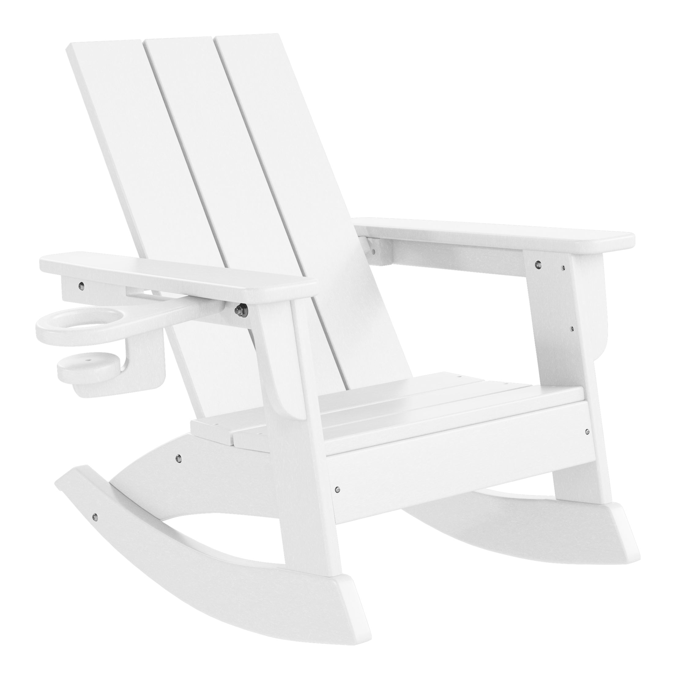 Palms Outdoor HDPE Plastic Preschool Toddler Modern Adirondack Rocking Chairs (Set of 2)