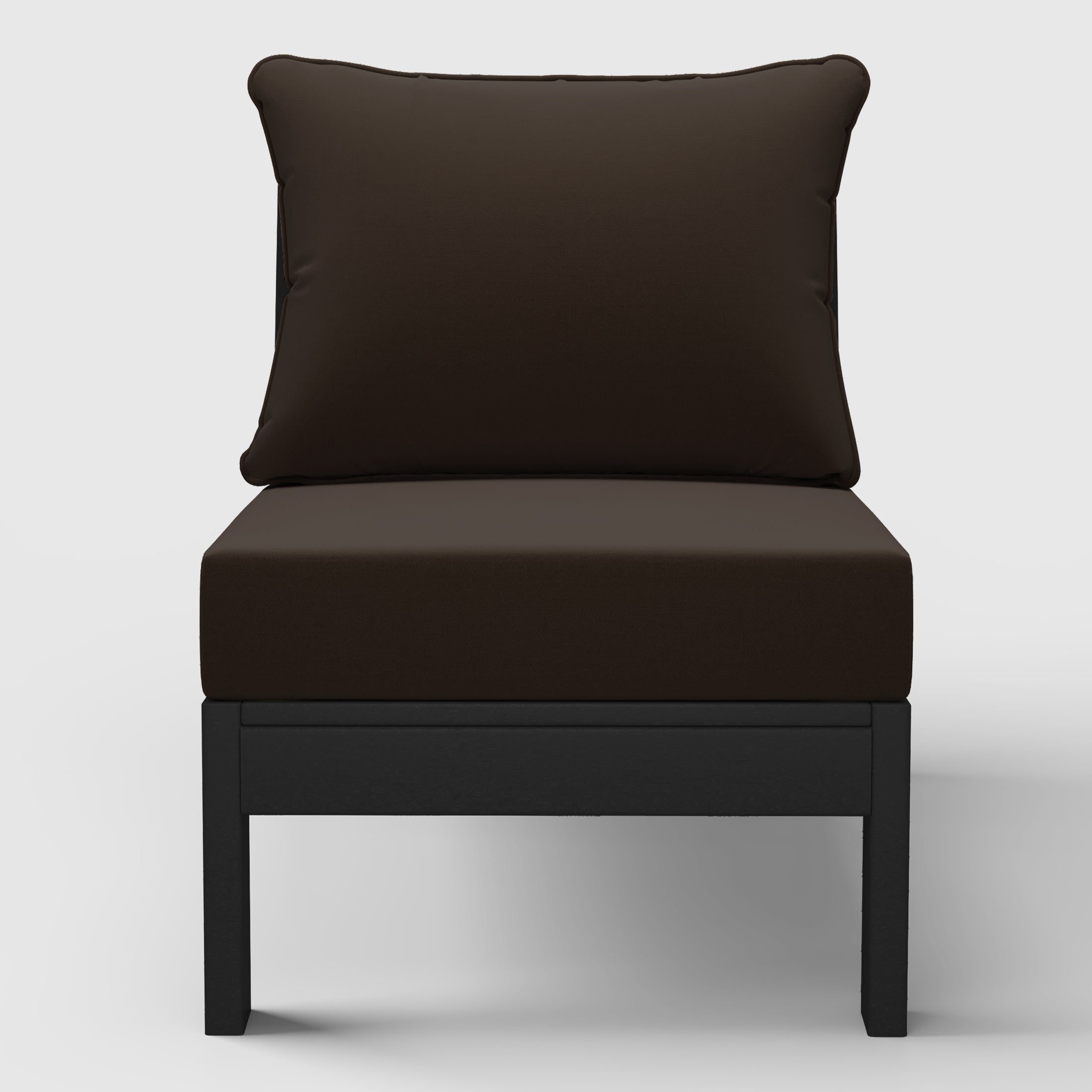 Portsmouth Outdoor HDPE Deep Seating Modular Armless Patio Chair with Patio Cushions