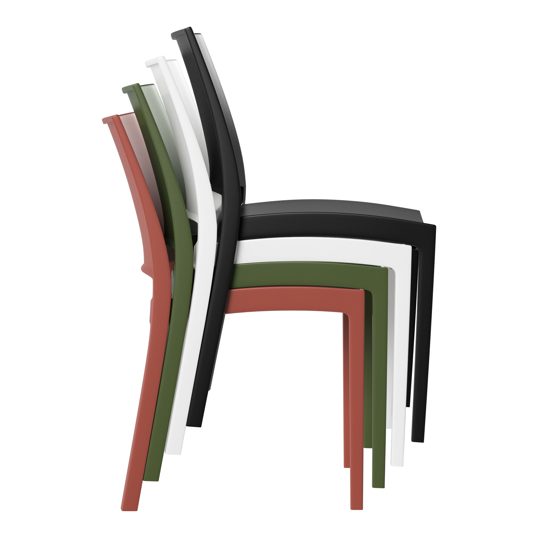 Sunshine 5-Piece Indoor Outdoor Round Metal Patio Dining Table Set With Stackable Patio Dining Side Chairs