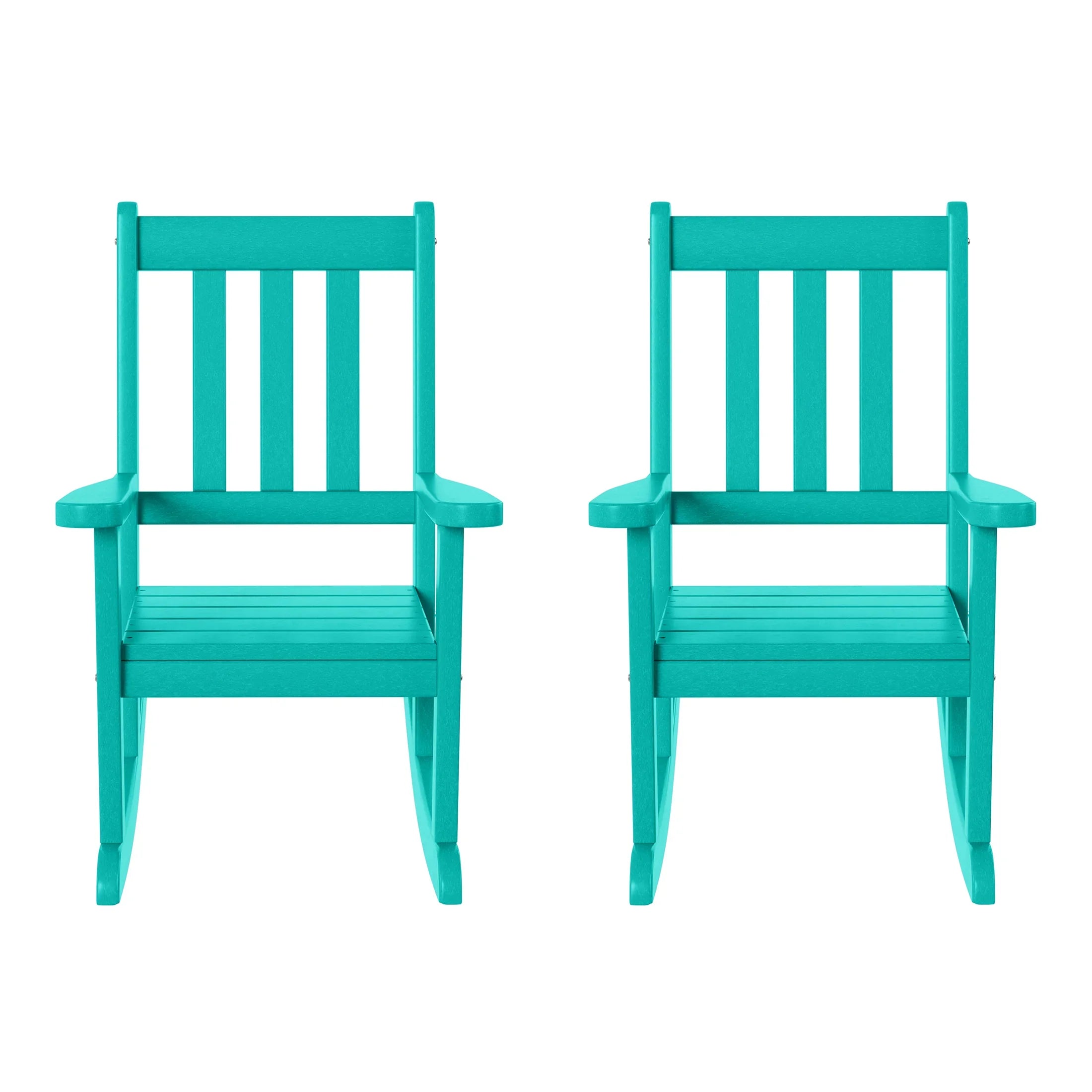 Paradise Outdoor HDPE Plastic Preschool Toddler Rocking Chairs (Set of 2)