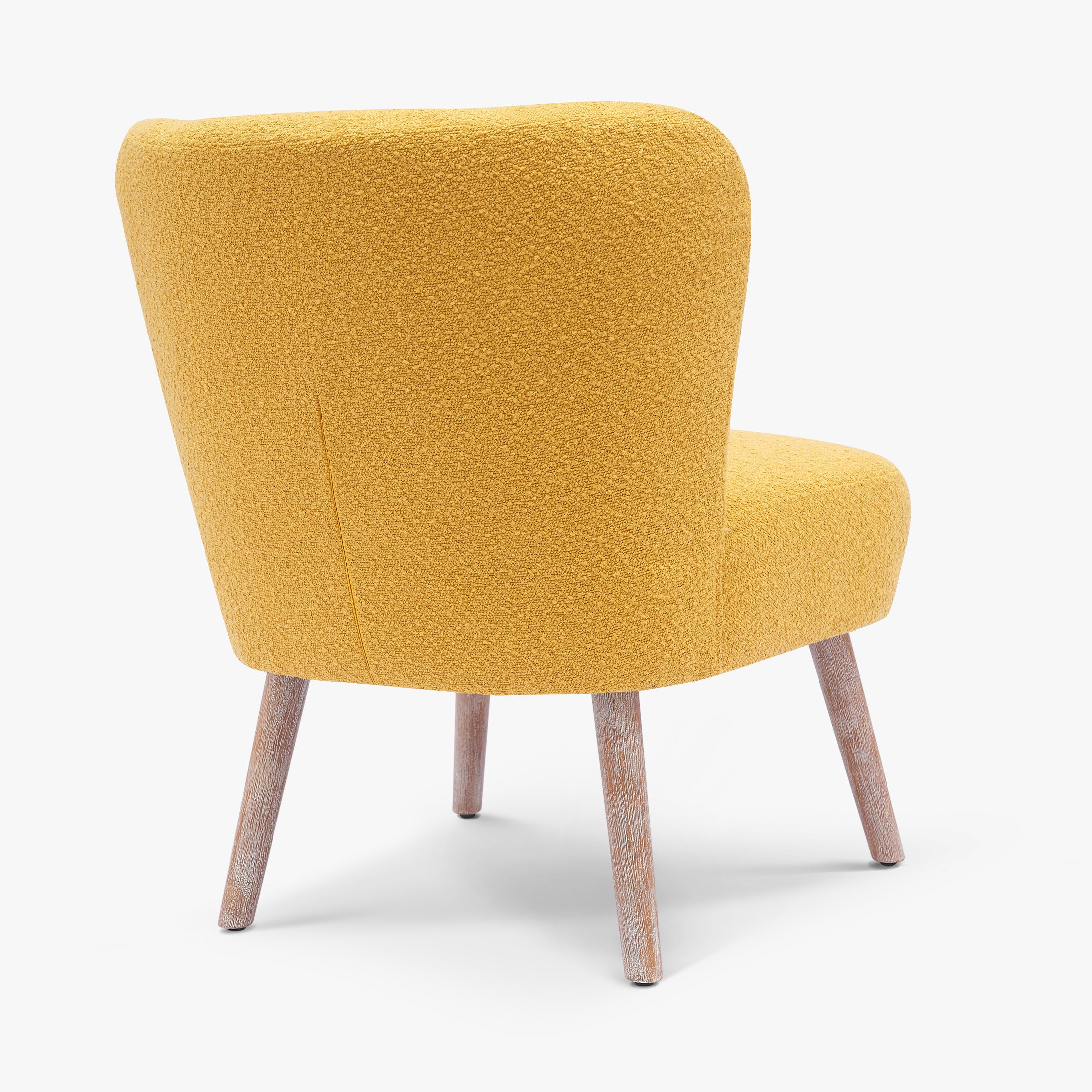 Amélie Mid-Century Boucle Accent Chair with Ottoman Foot Stool Set