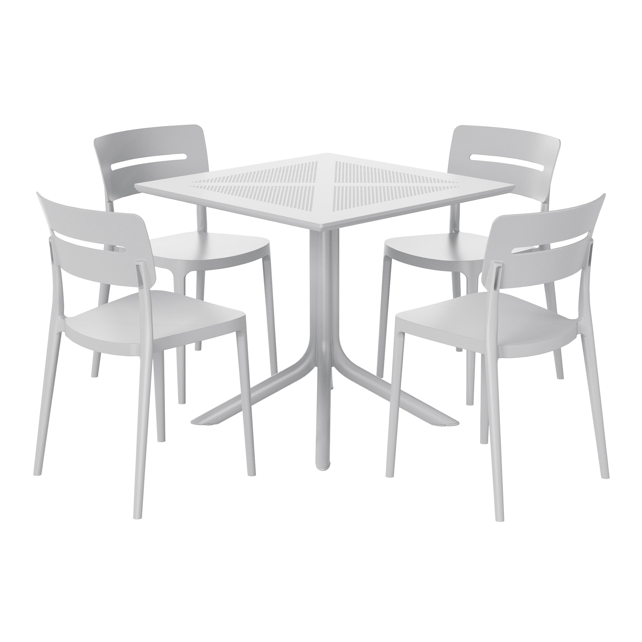 Sunshine Modern 5-Piece Resin Patio Dining Table Set with Stackable Patio Dining Chairs