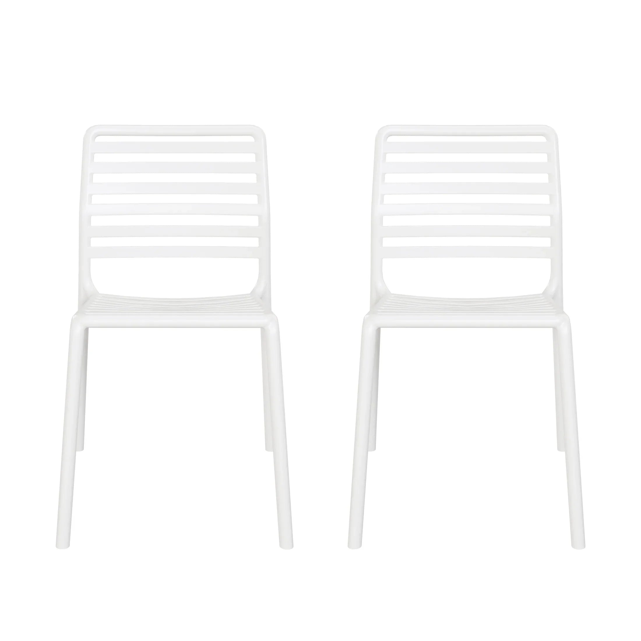 Sunshine Outdoor Stackable Polypropylene Plastic Resin Dining Side Chairs (Set of 2)