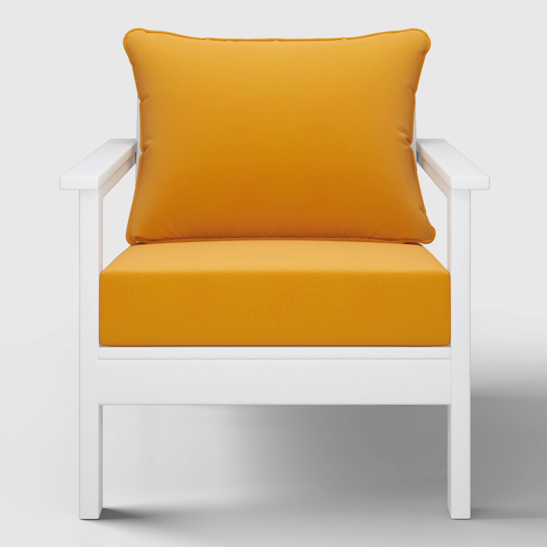 Portsmouth Outdoor Modern HDPE Patio Club Chair with Deep Seat Cushions