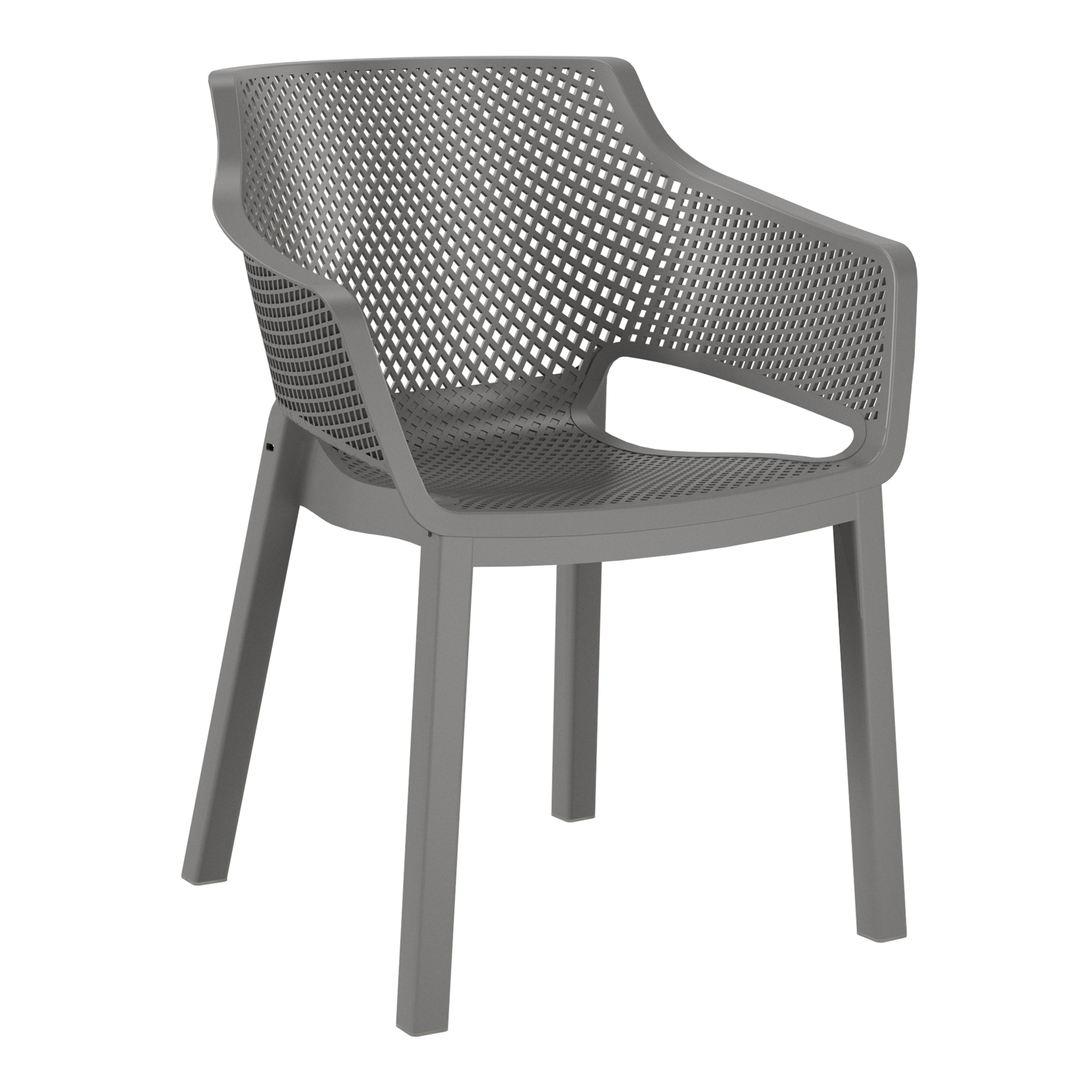 Sunshine Outdoor Modern Stackable Plastic Resin Patio Dining Armchair (Set of 4)