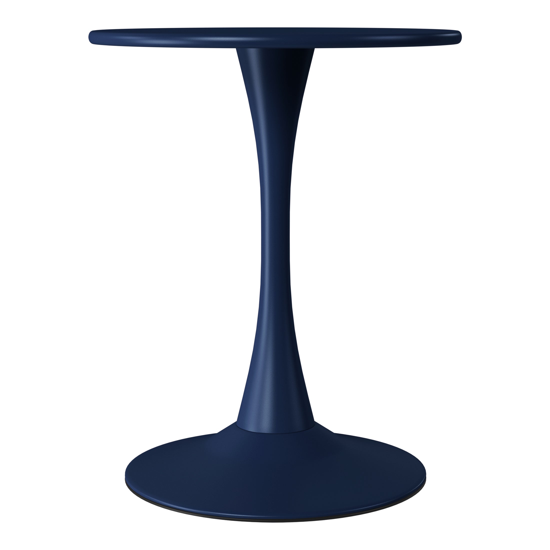 Sunshine 3-Piece Outdoor Round Metal Dining Table Set And Stackable Resin Patio Dining Side Chairs