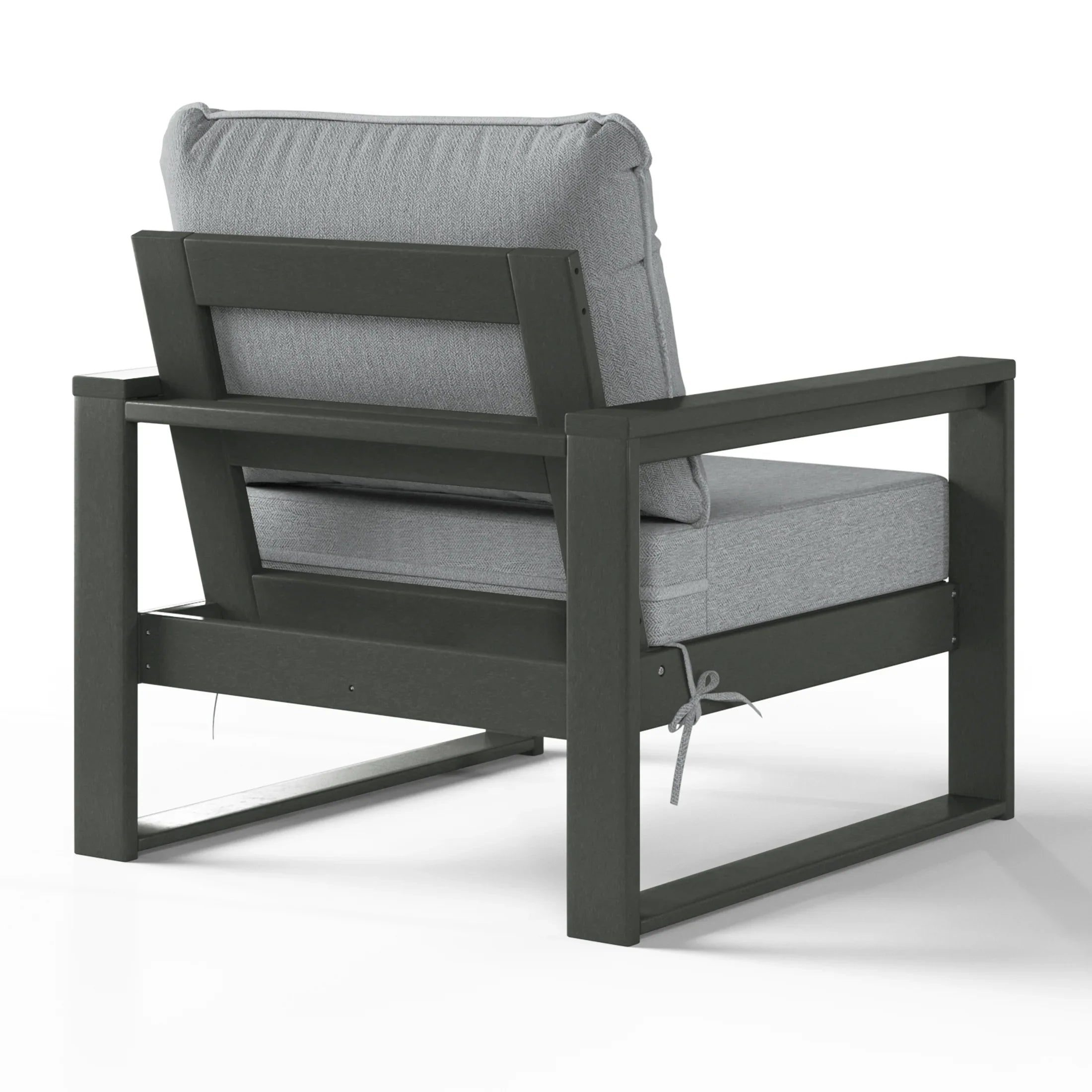 Rockaway Outdoor Modern 3-Piece HDPE Patio Sofa Set with Side Table