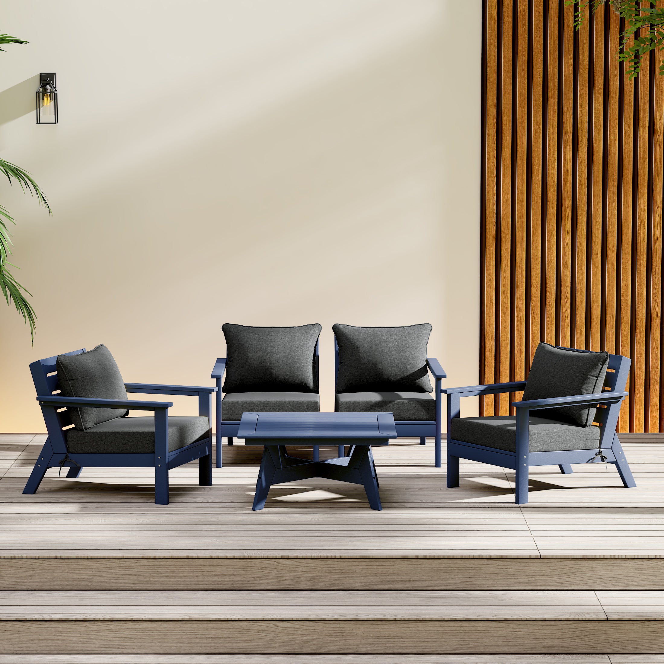 Portsmouth Outdoor 5-Piece Modular Sectional Patio Furniture Sofa Set