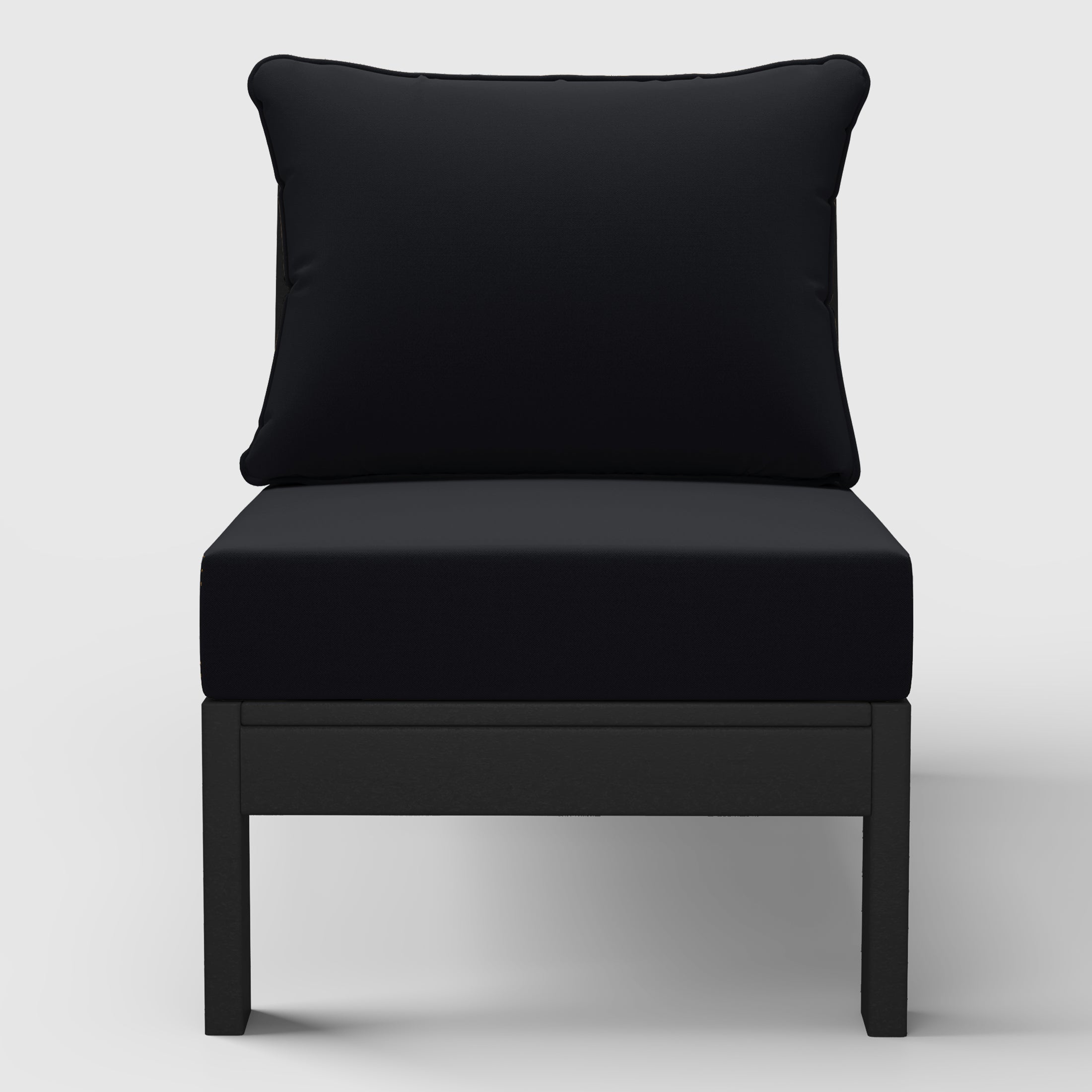 Portsmouth Outdoor HDPE Deep Seating Modular Armless Patio Chair with Patio Cushions