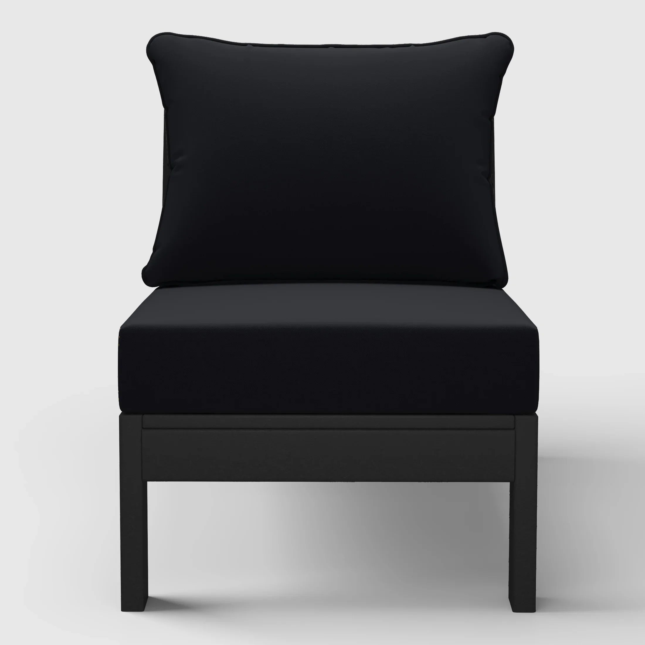 Portsmouth Outdoor HDPE Deep Seating Modular Armless Patio Chair with Patio Cushions