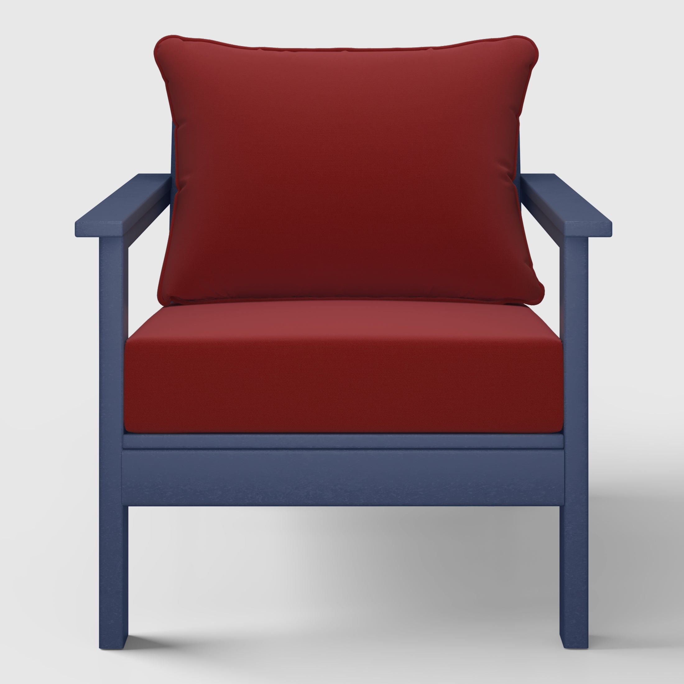 Portsmouth Outdoor Modern HDPE Patio Club Chair with Deep Seat Cushions