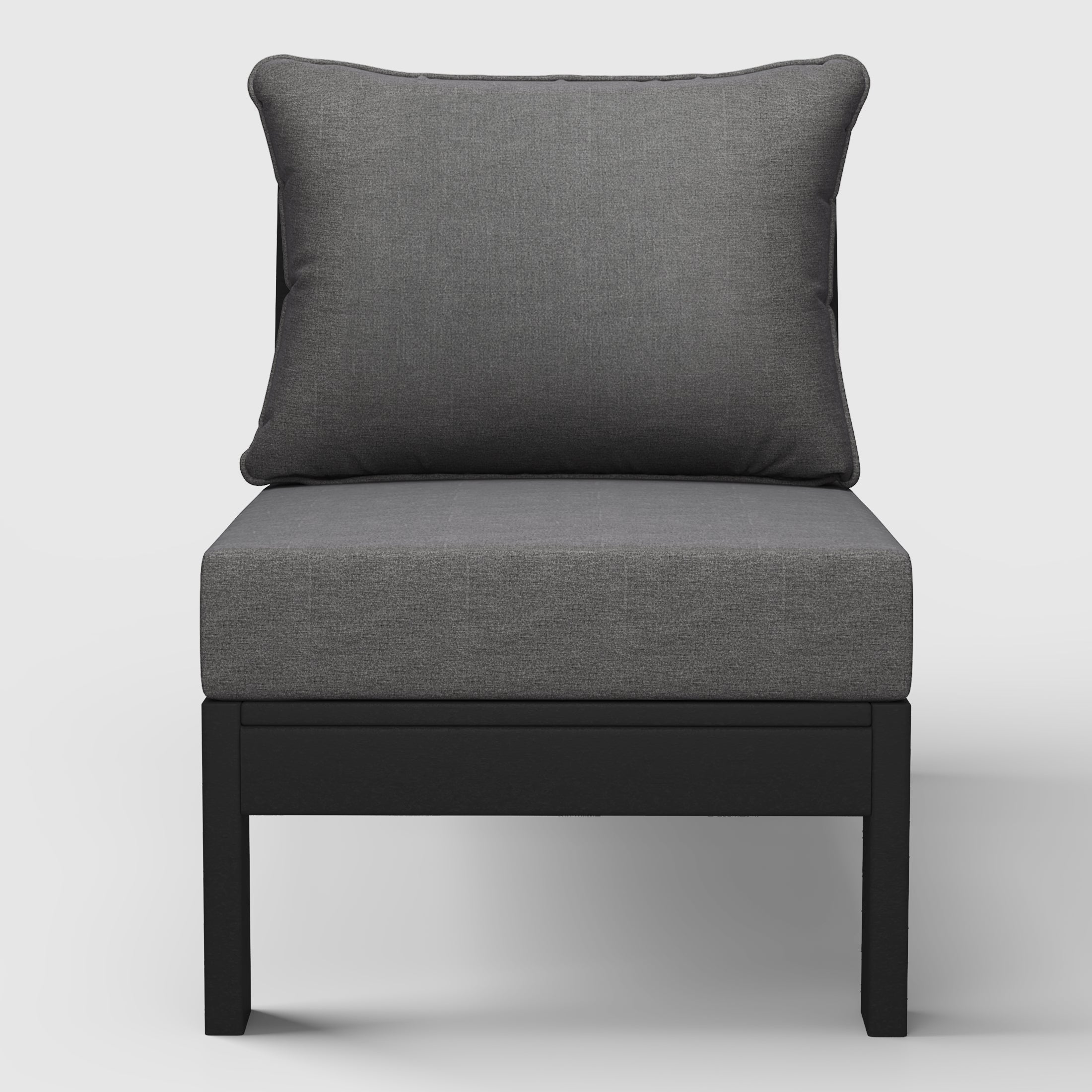 Portsmouth Outdoor HDPE Deep Seating Modular Armless Patio Chair with Patio Cushions