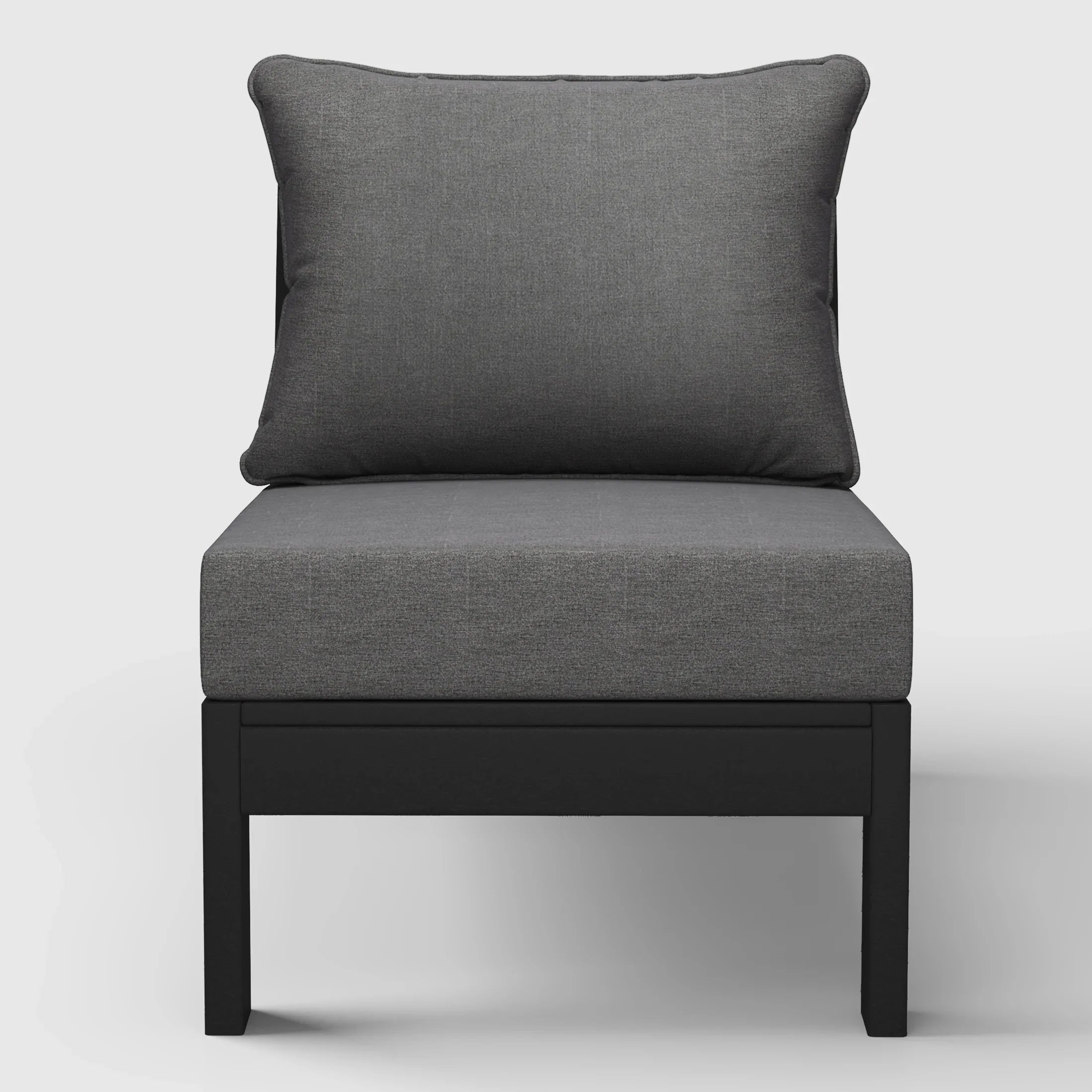 Portsmouth Outdoor HDPE Deep Seating Modular Armless Patio Chair with Patio Cushions