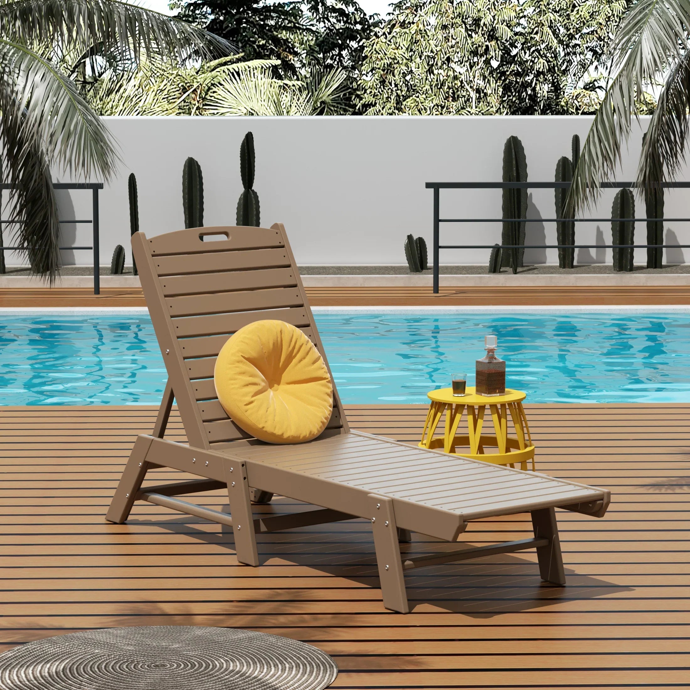 Paradise Poly Reclining Outdoor Patio Chaise Lounge Chair Adjustable