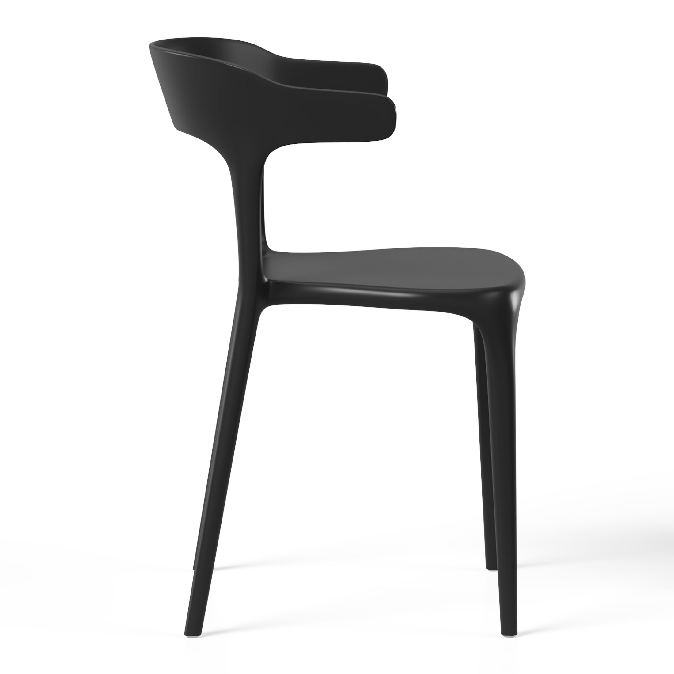 Sunshine Modern Stackable Resin Plastic Patio Dining Chair (Set of 4)