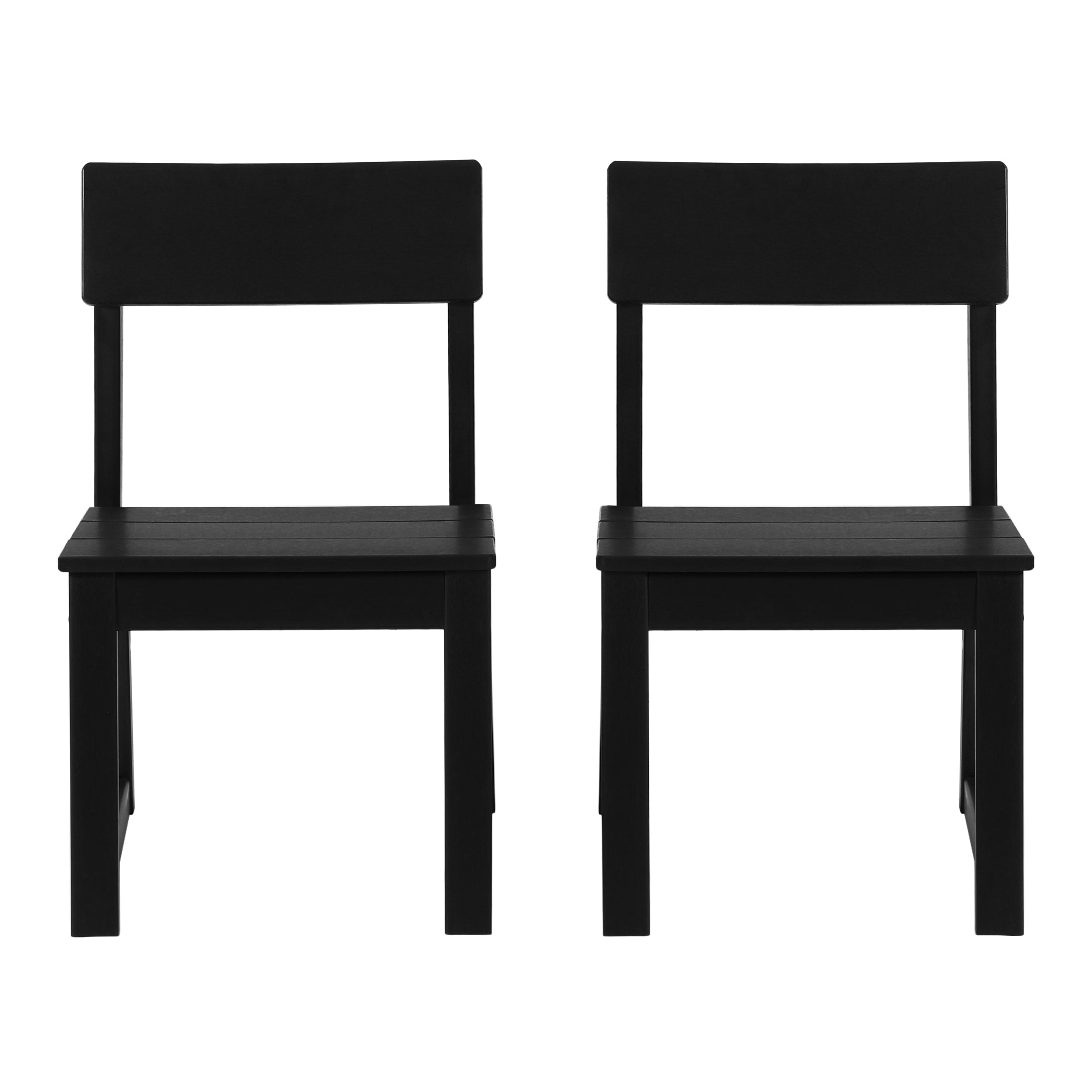 Cambria Modern HDPE Outdoor Armless Patio Dining Chairs (Set of 2)