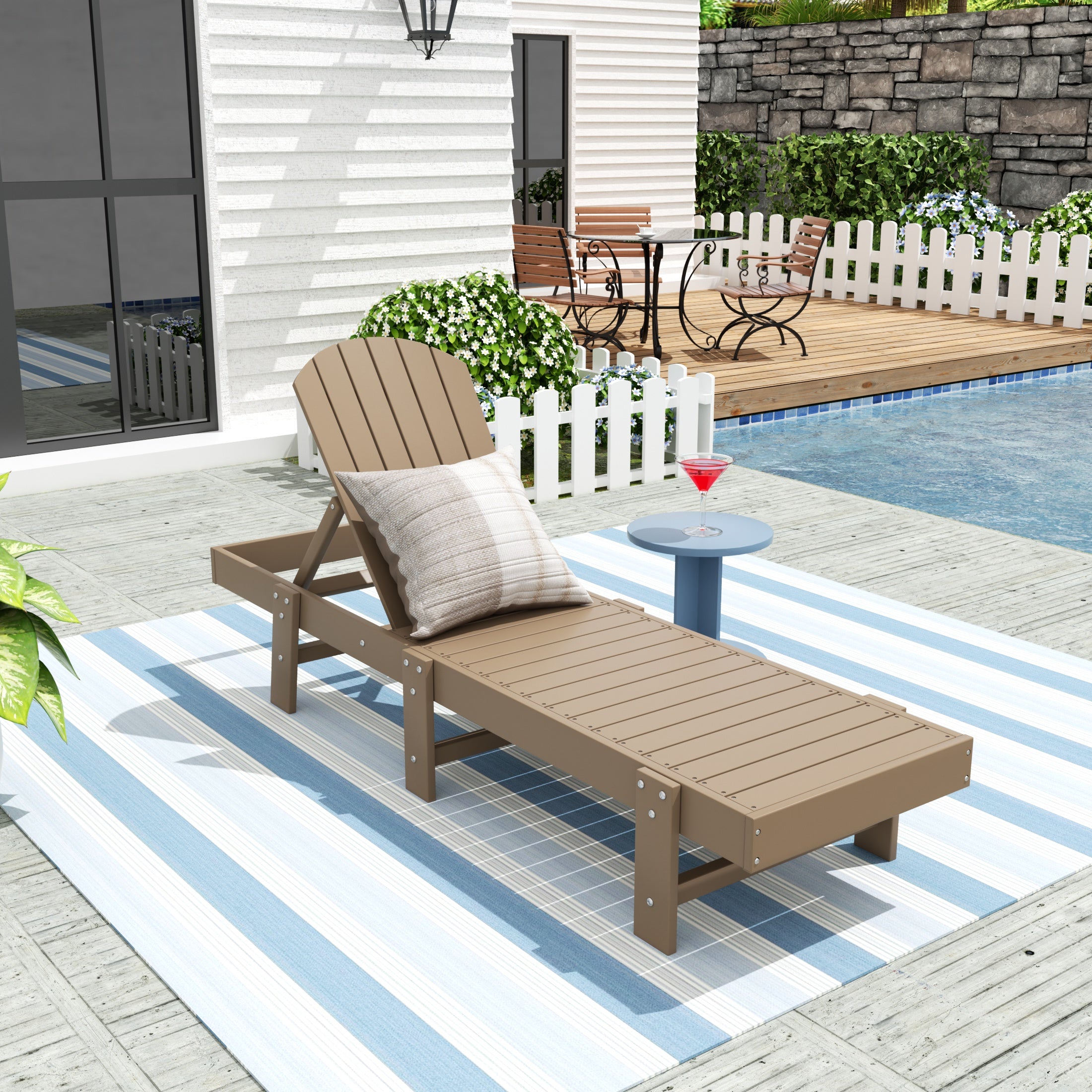 Portside Adirondack Poly Reclining Chaise Lounge