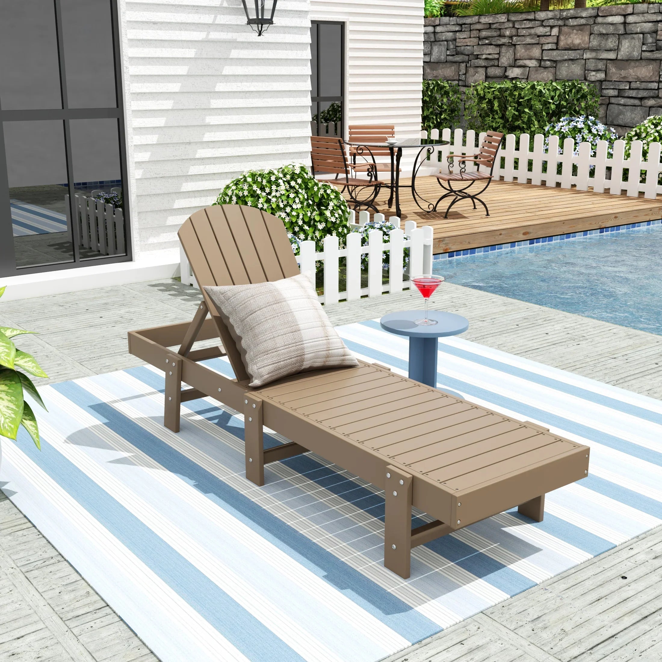 Portside Adirondack Poly Reclining Chaise Lounge
