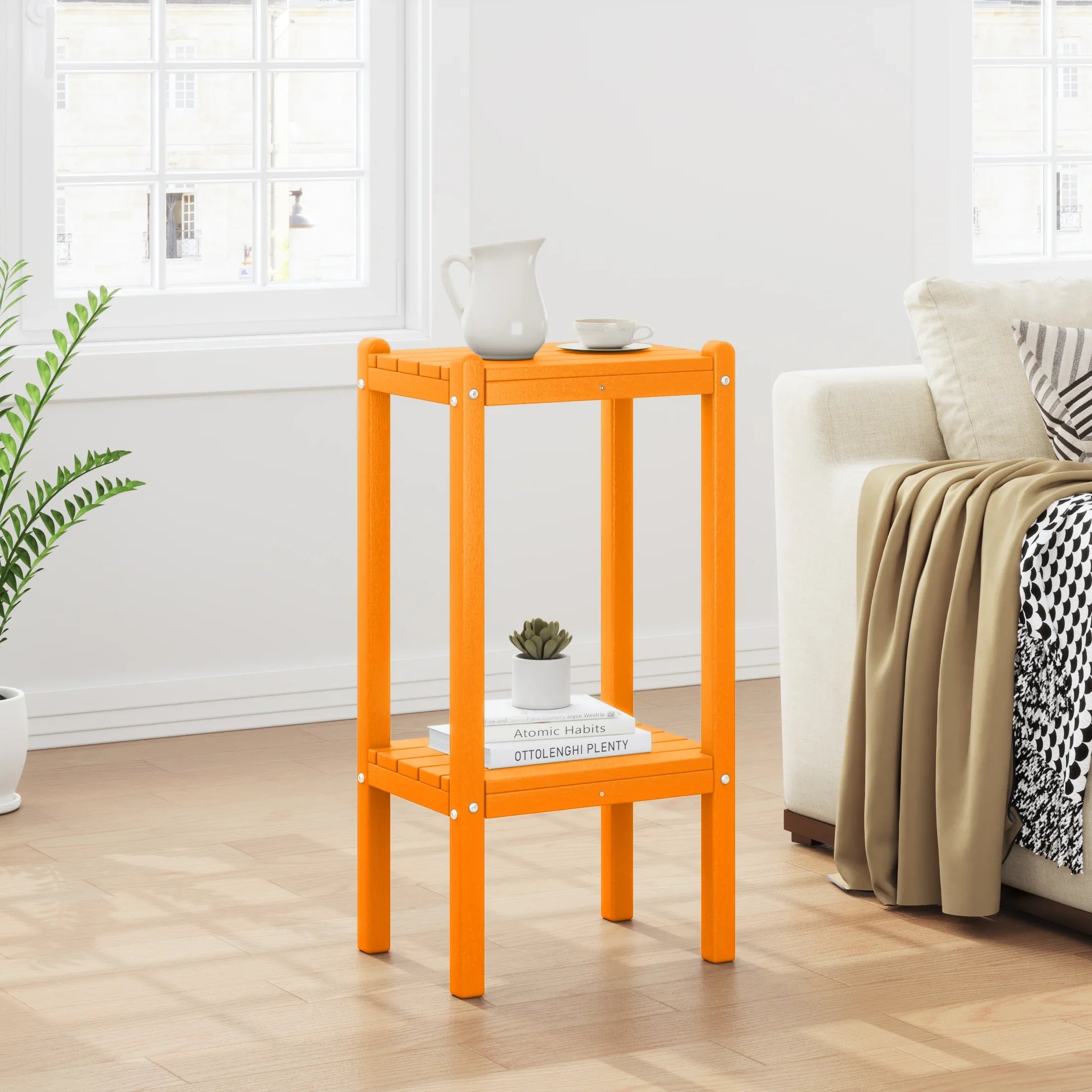 Paradise 36" Outdoor Adirondack HDPE 2-Tier Patio Side Table