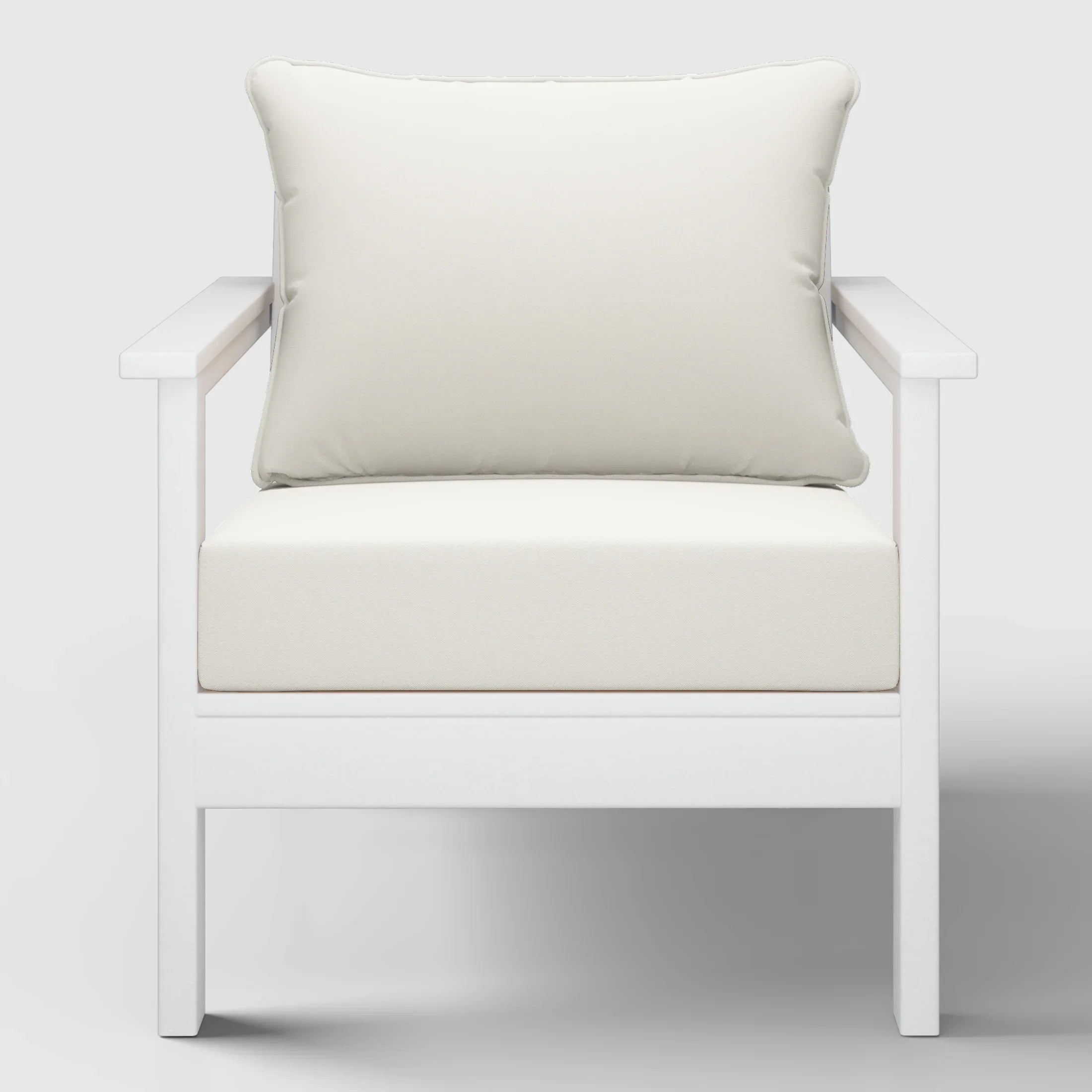 Portsmouth Outdoor Modern HDPE Patio Club Chair with Deep Seat Cushions